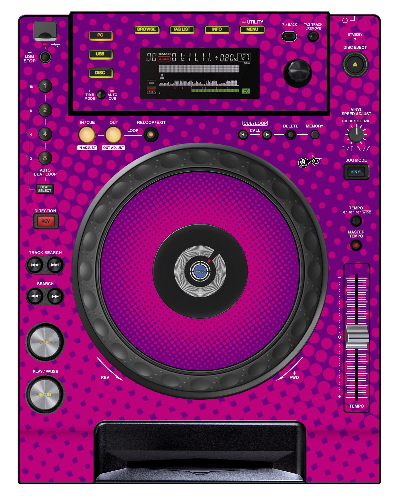Pioneer DJ CDJ 850 Skin Gradienter Purple