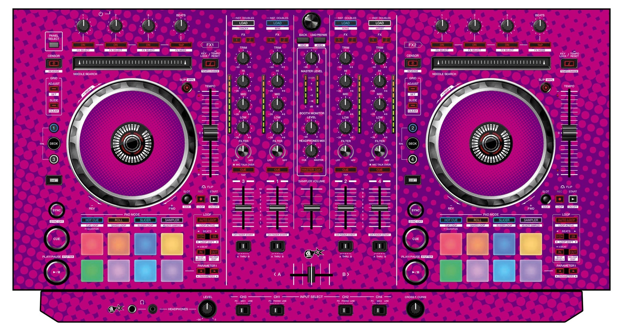 Pioneer DJ DDJ SX 2 Skin Gradienter Purple