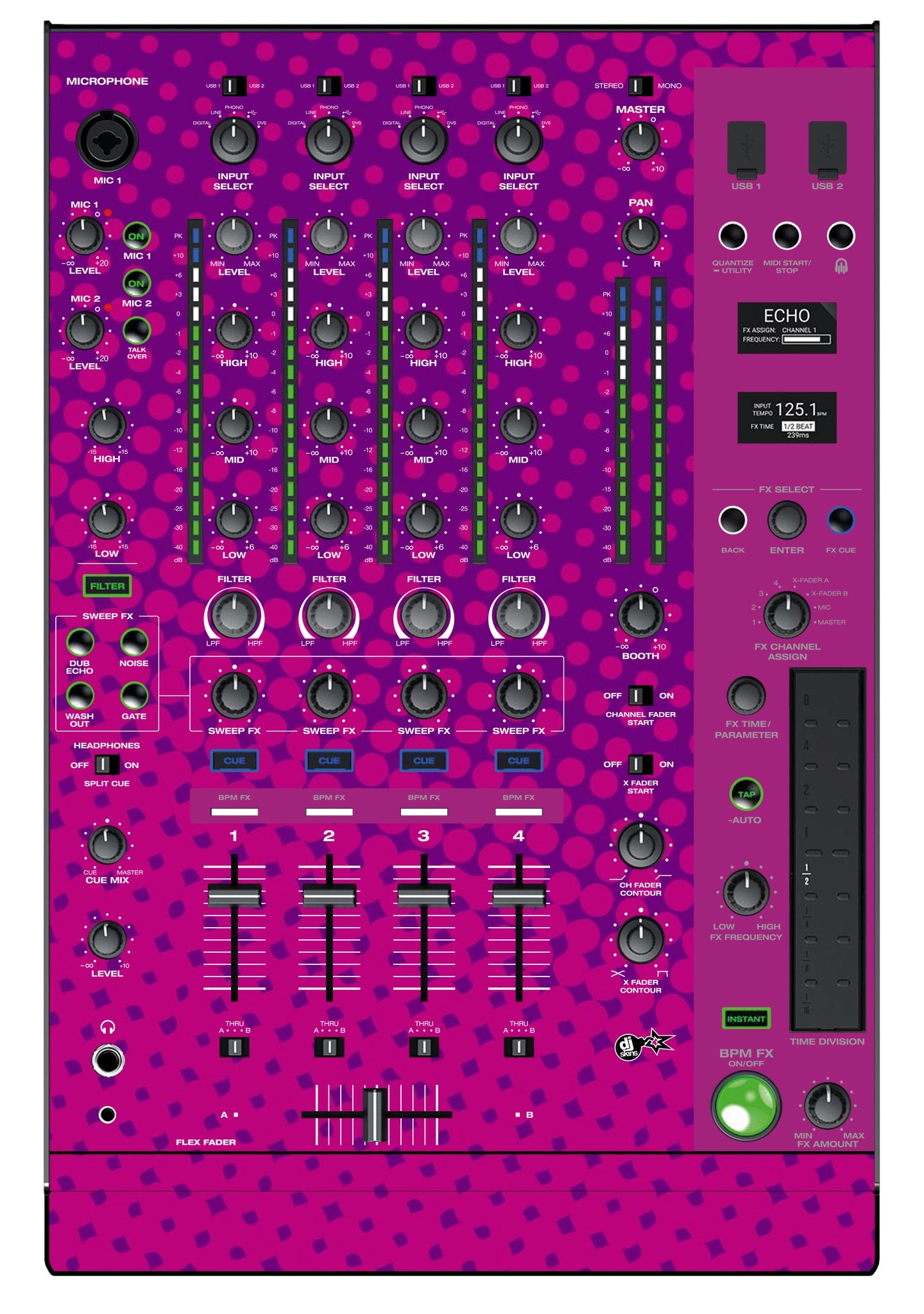 Denon DJ X 1850 Skin Gradienter Purple