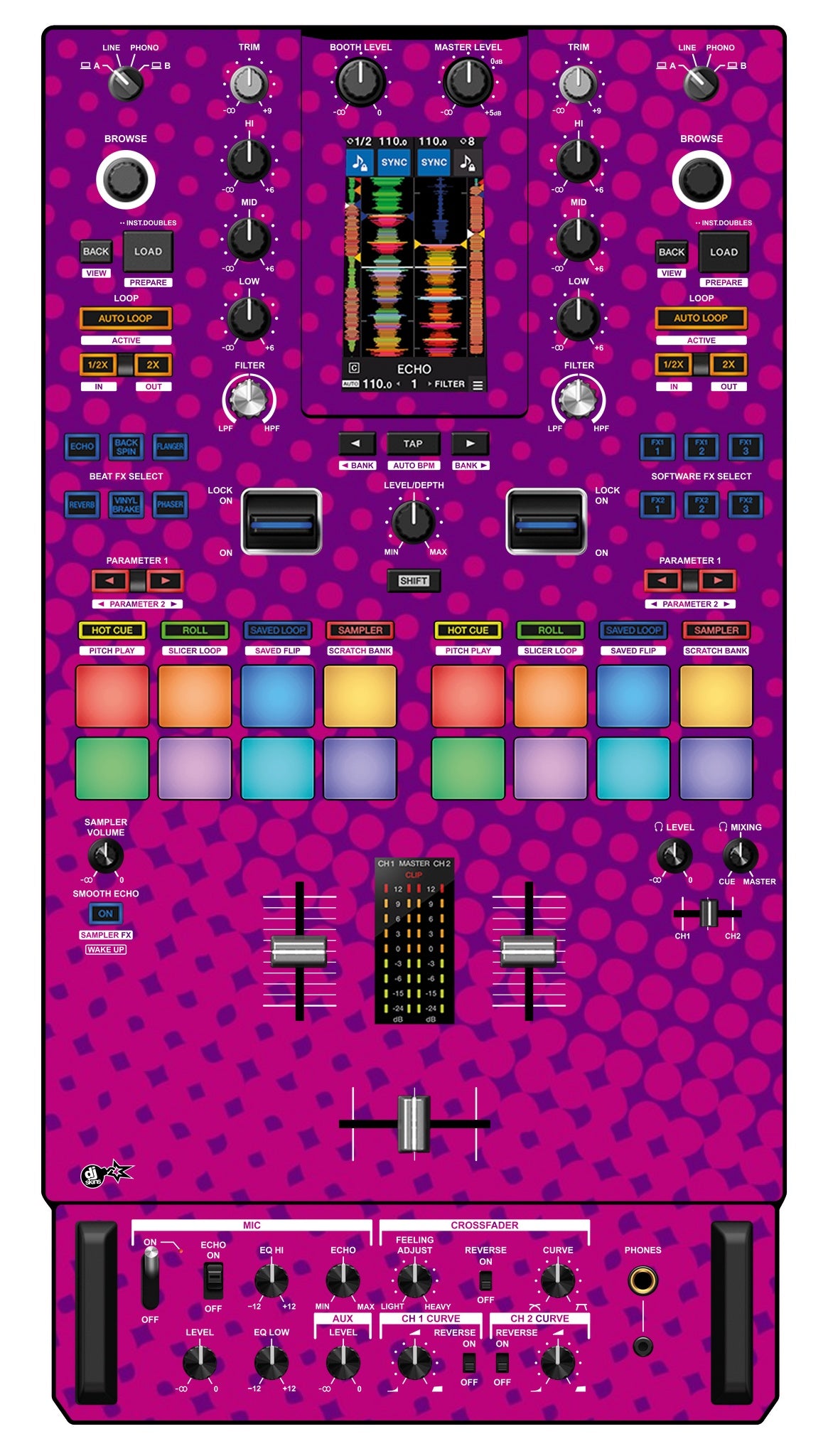 Pioneer DJ DJM S11 Skin Gradienter Purple