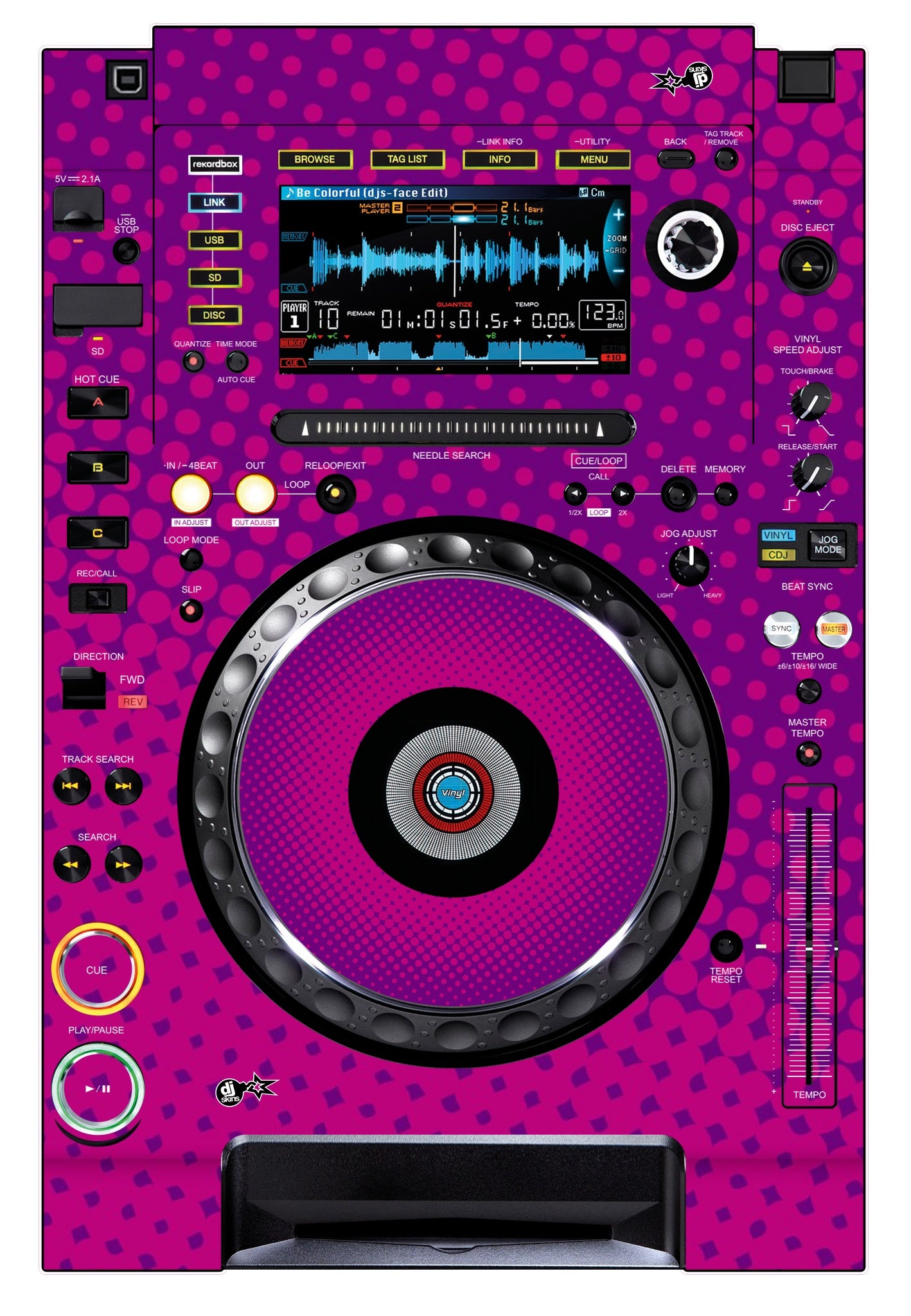 Pioneer DJ CDJ 2000 NEXUS Skin Gradienter Purple