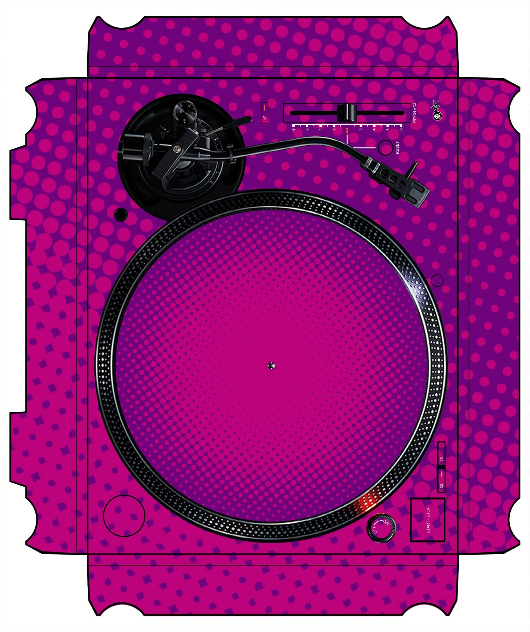 Technics 1200 / 1210 MK7 VERTICAL Skin Gradienter Purple