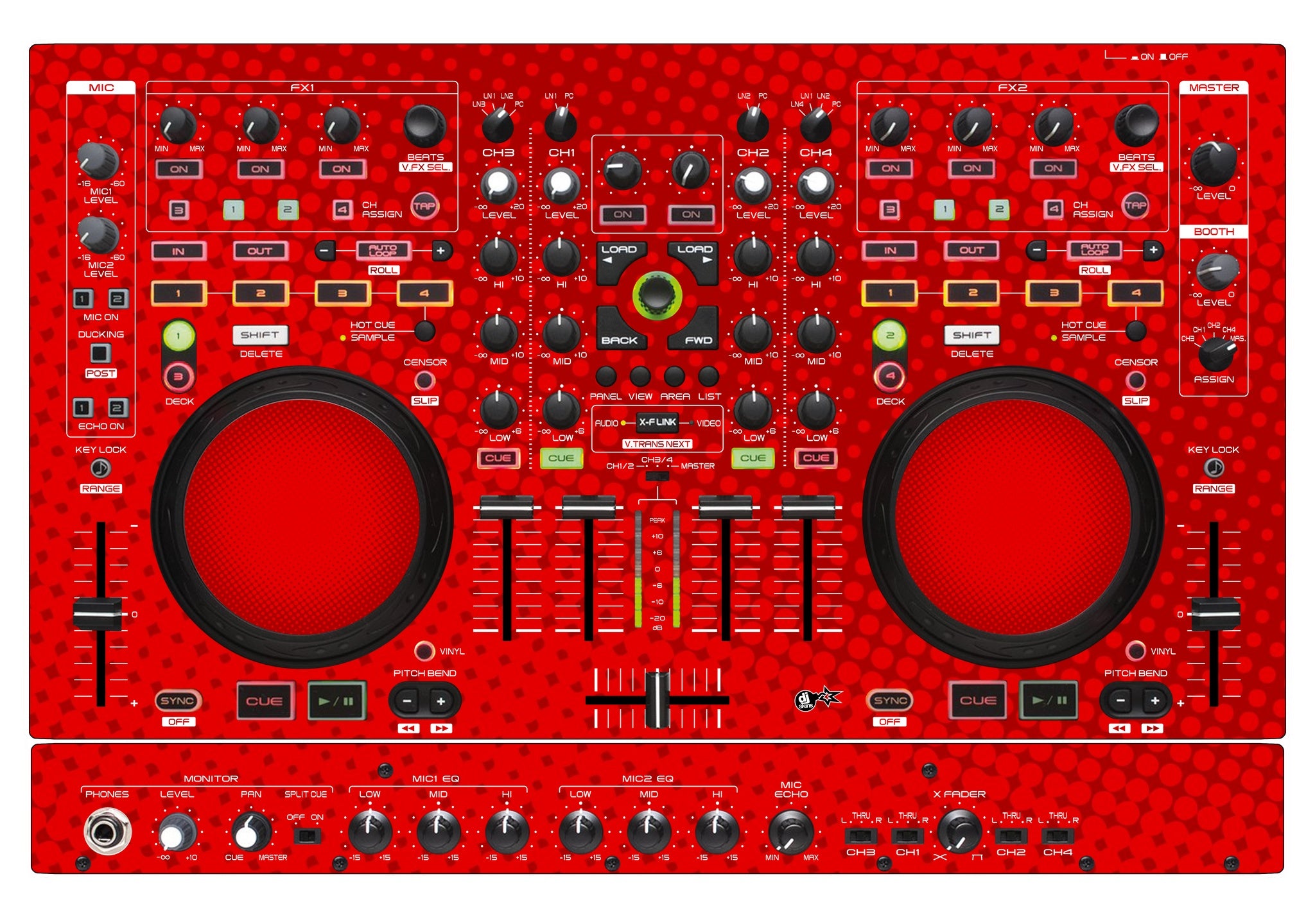 Denon DJ MC 6000 MK2 Skin Gradienter Red