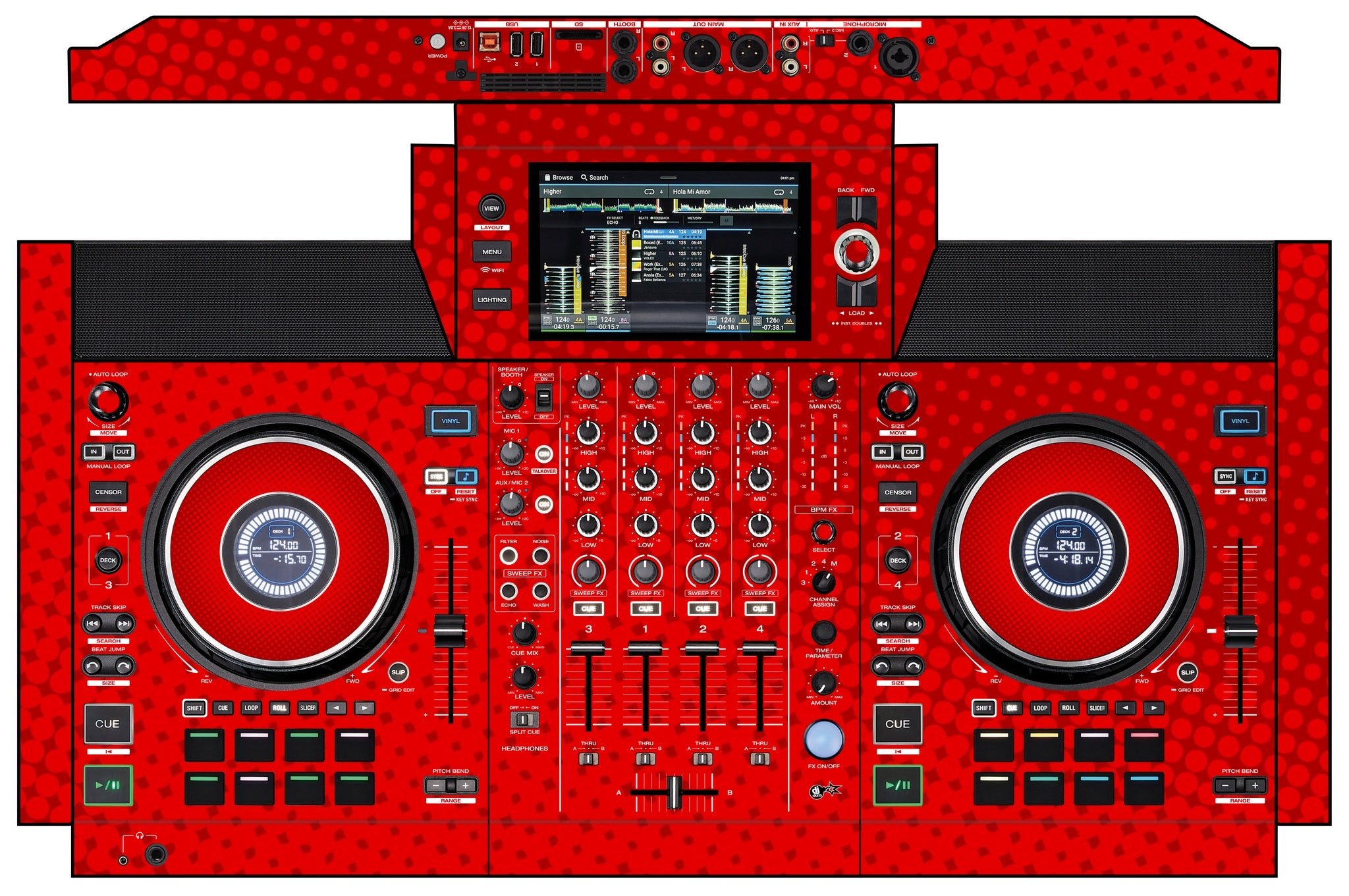 Denon DJ SC Live 4 Skin Gradienter Red