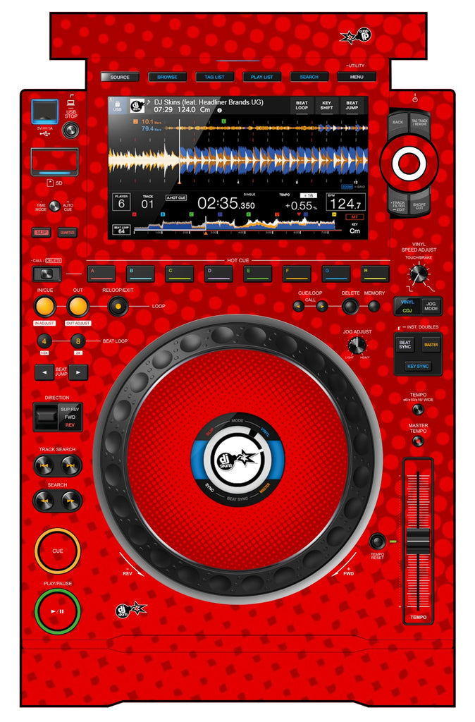 Pioneer DJ CDJ 3000 Skin Gradienter Red