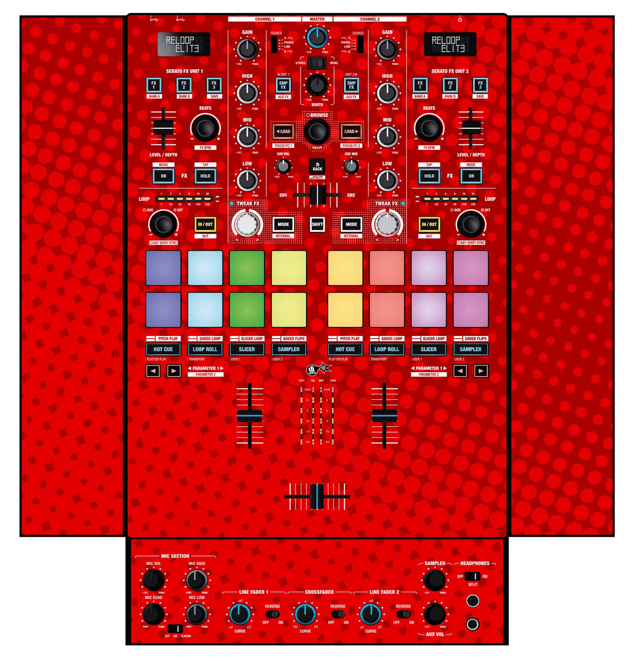 Reloop Elite Skin Gradienter Red