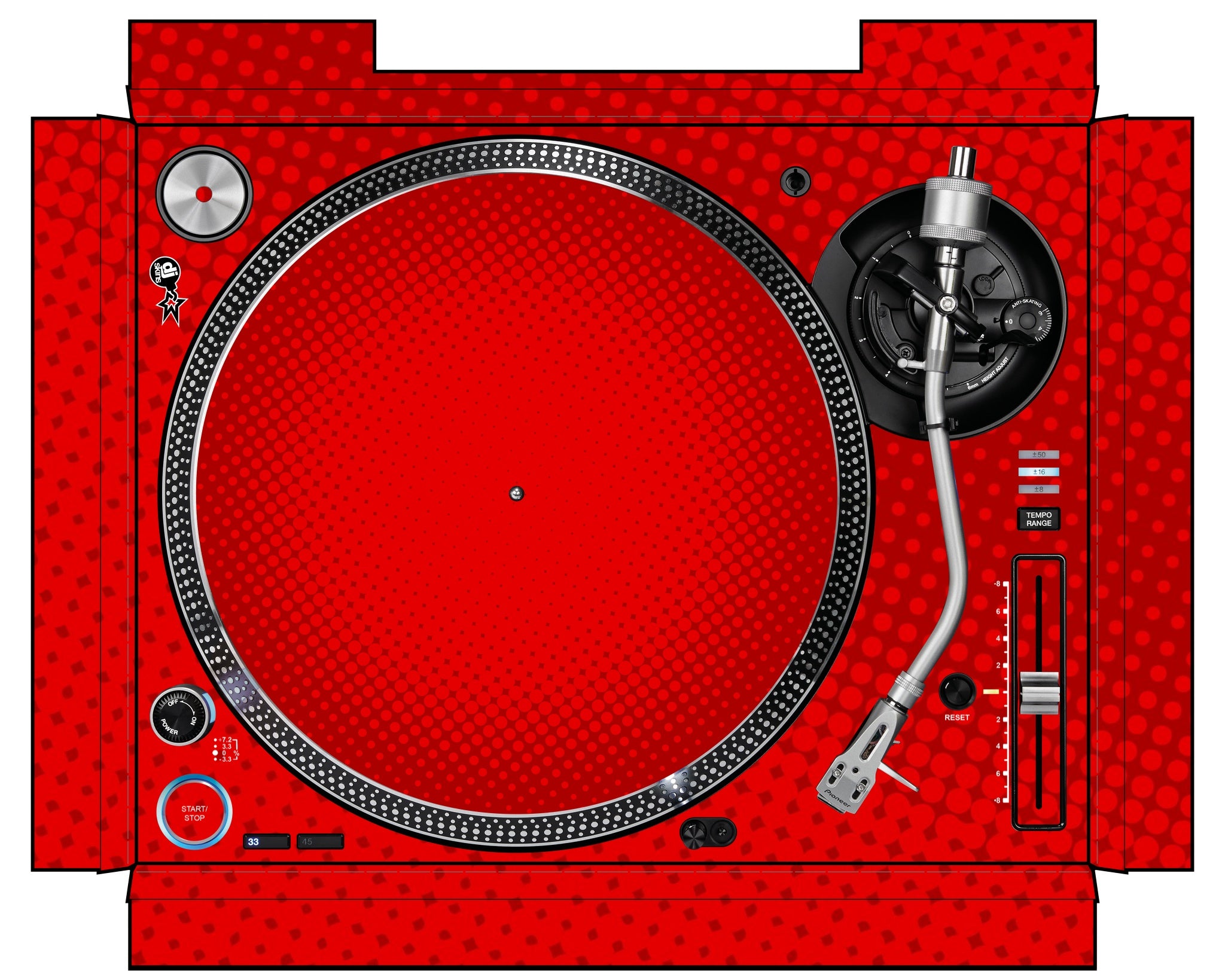 Pioneer DJ PLX 1000 Skin Gradienter Red