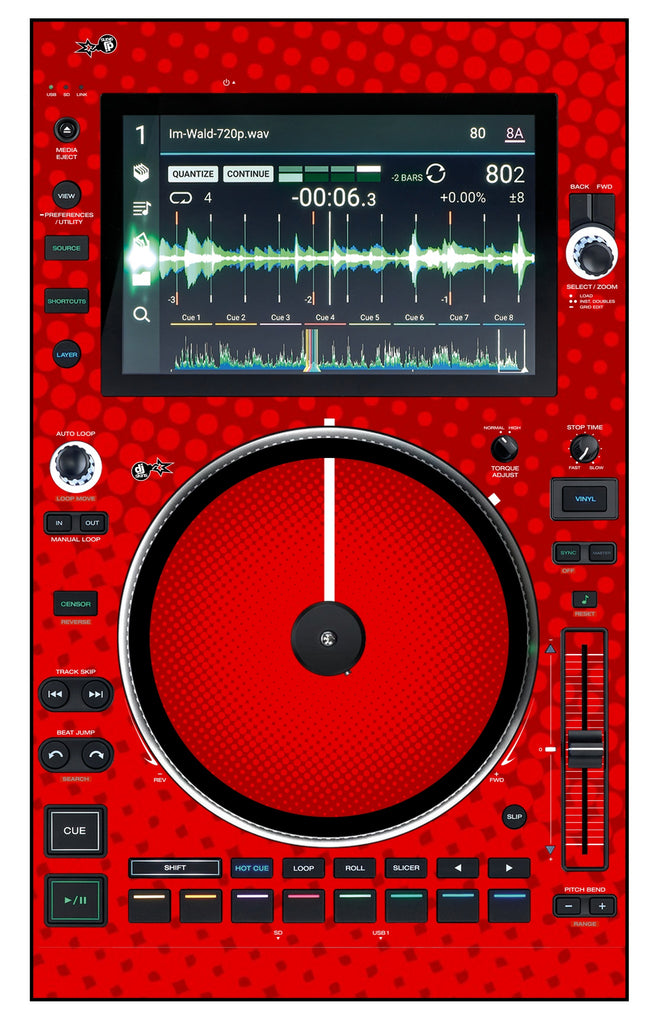 Denon DJ SC 6000 M Skin Gradienter Red