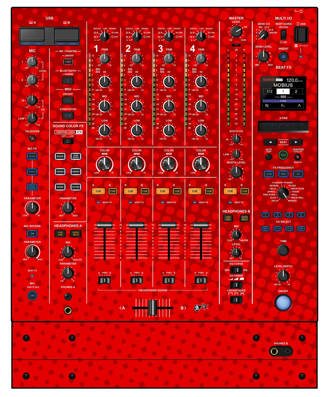 Pioneer DJ DJM A9 Skin Gradienter Red