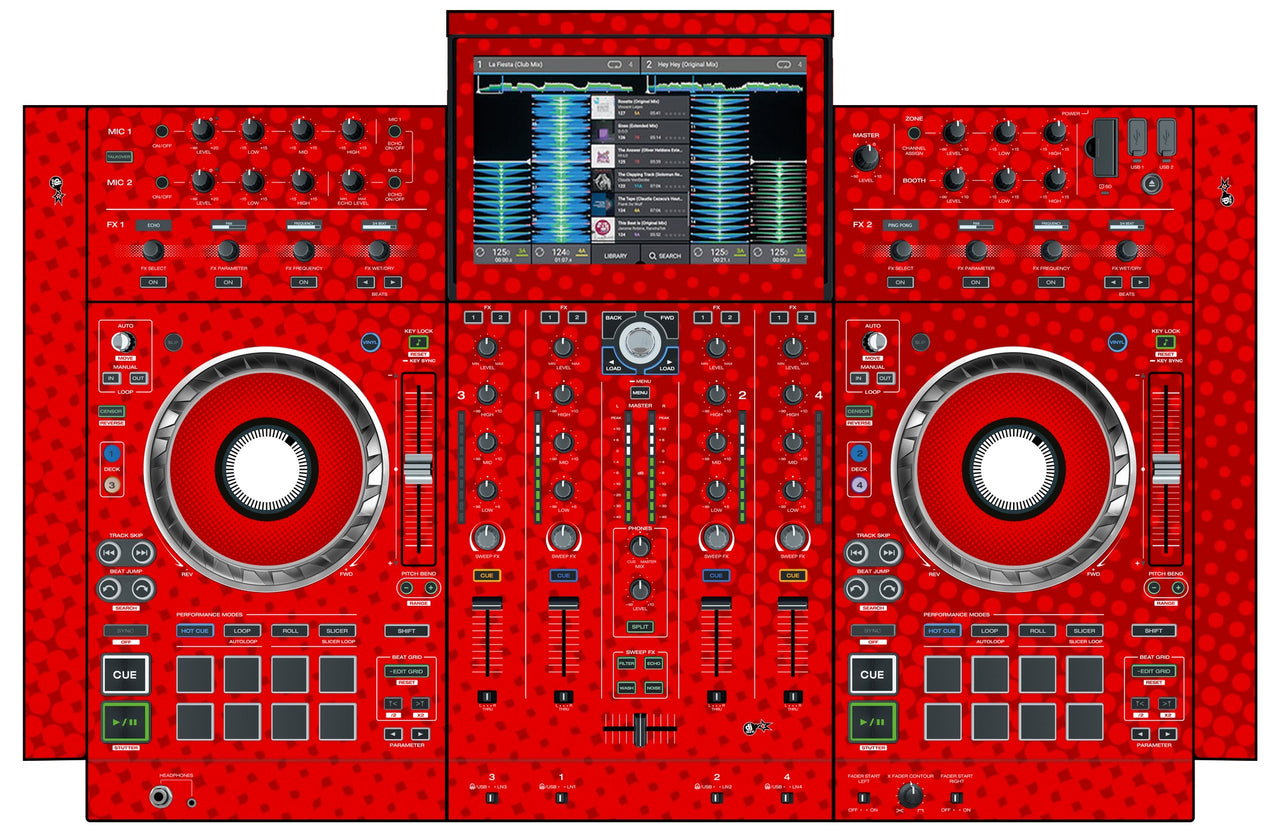 Denon DJ PRIME 4 Skin Gradienter Red
