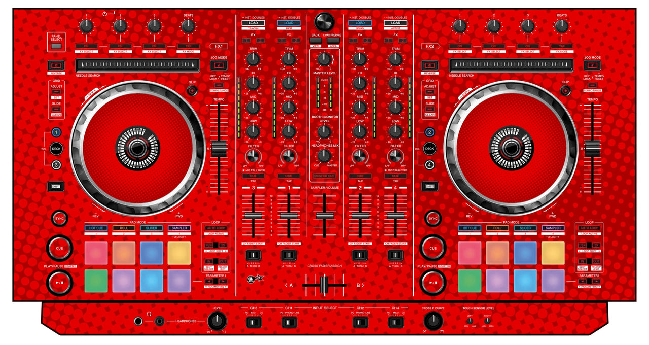 Pioneer DJ DDJ SX Skin Gradienter Red