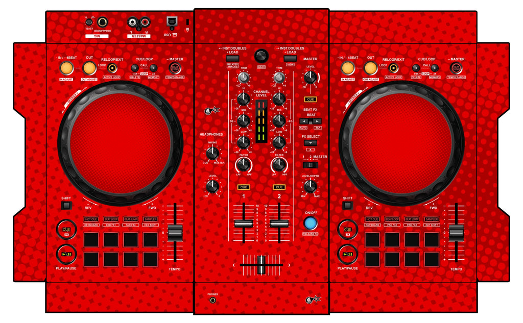 Pioneer DJ DDJ 400 Skin Gradienter Red