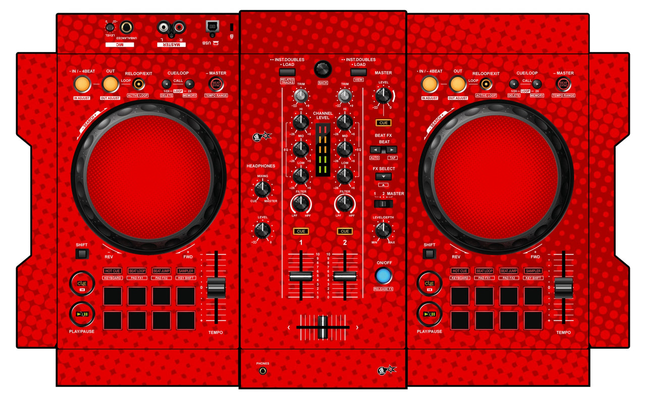 Pioneer DJ DDJ 400 Skin Gradienter Red
