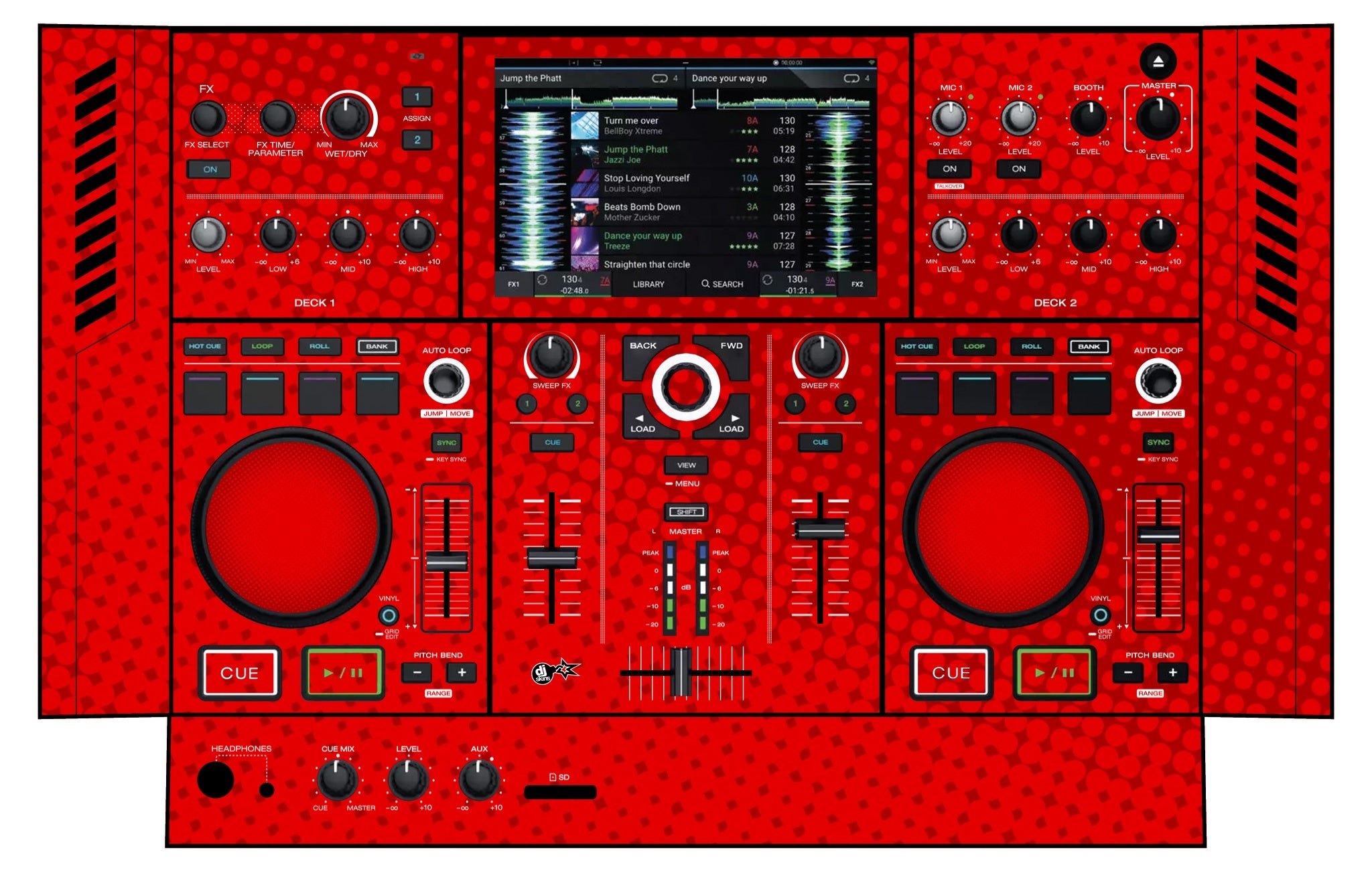 Denon DJ PRIME GO Skin Gradienter Red