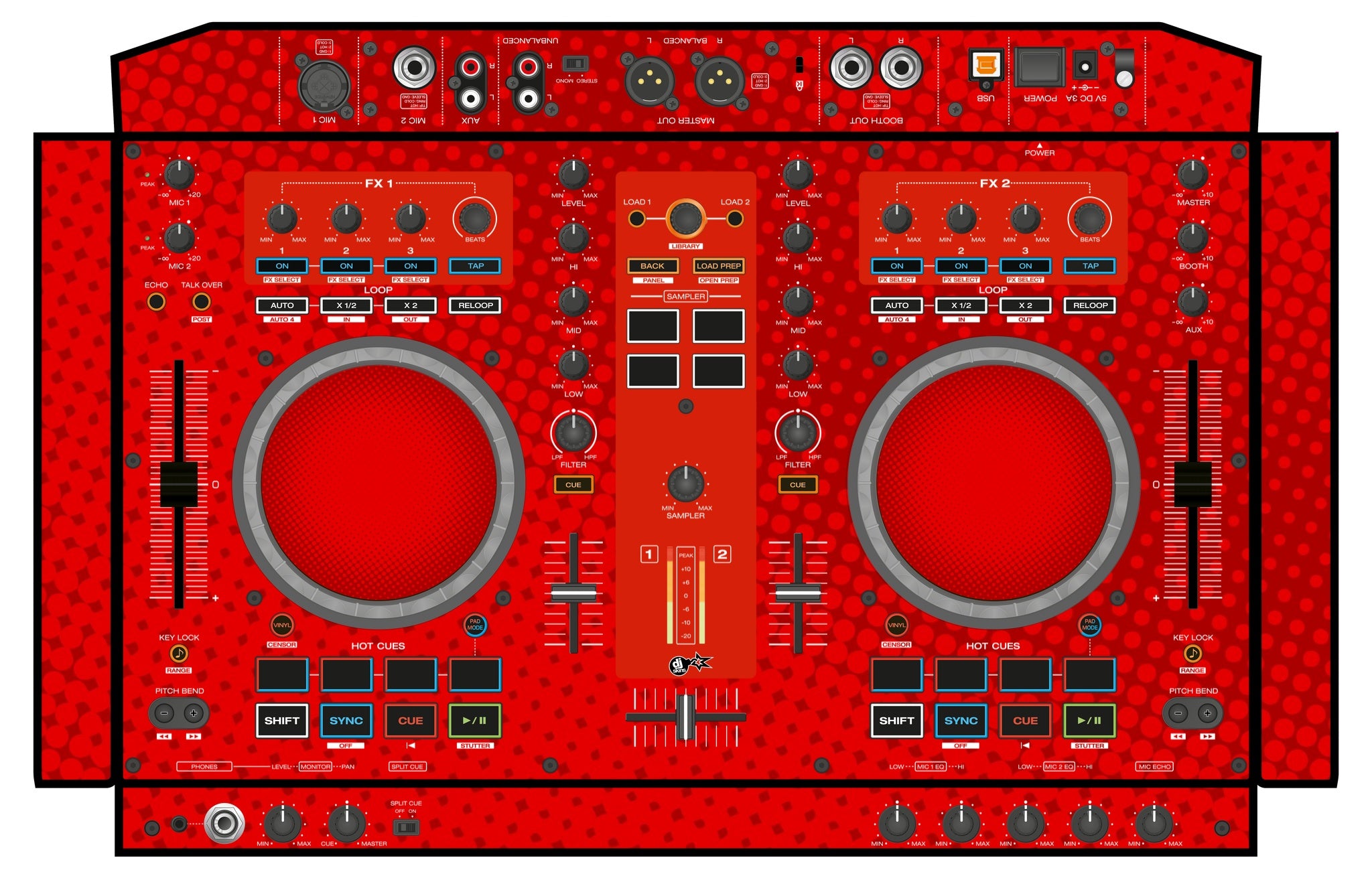 Denon DJ MC 4000 Skin Gradienter Red