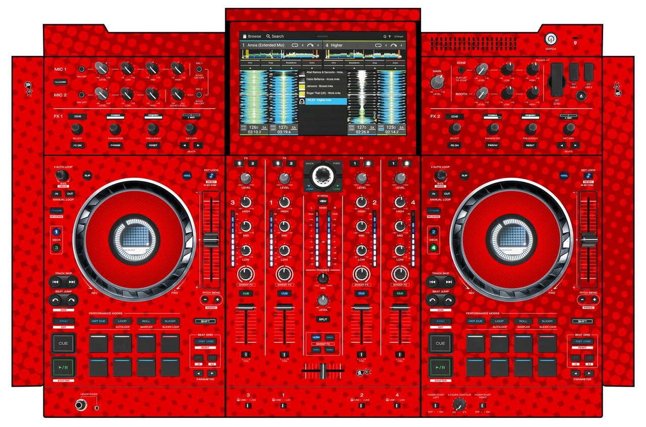 Denon DJ PRIME 4+ Skin Gradienter Red