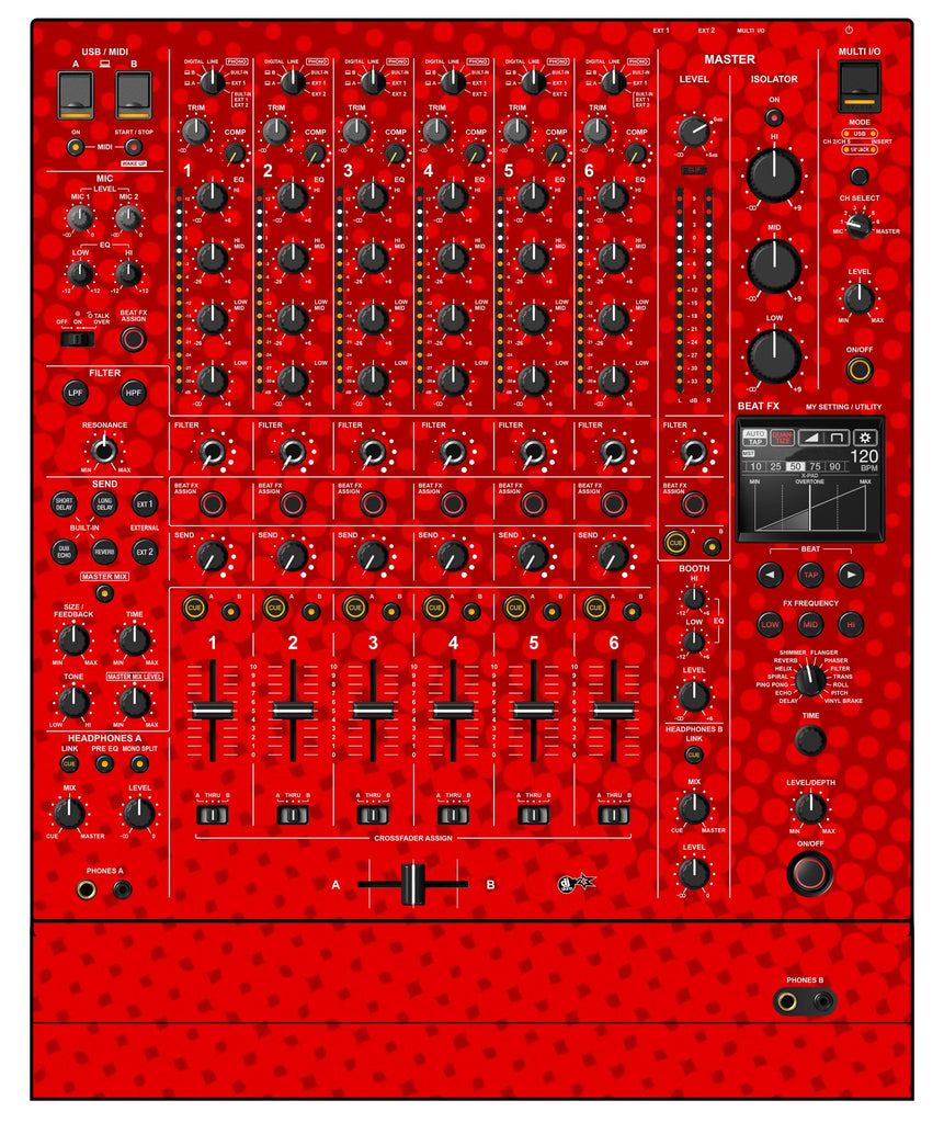 Pioneer DJ DJM V10 Skin Gradienter Red