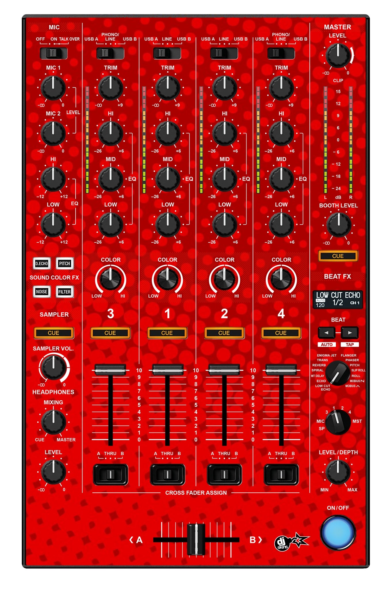 Pioneer DJ DDJ 1000 SRT MIXER Skin Gradienter Red