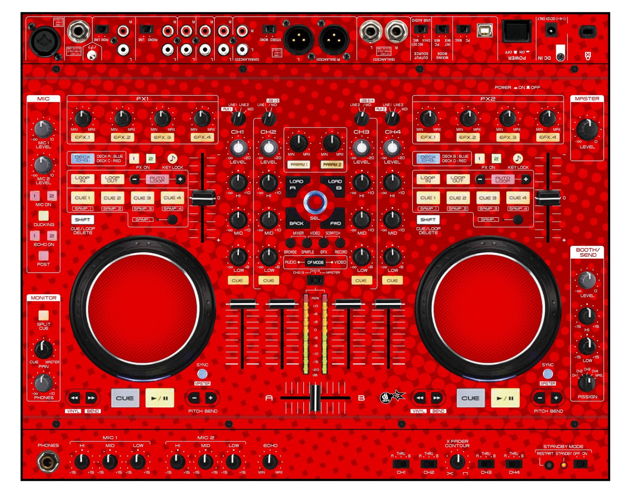 Denon DJ MC 6000 Skin Gradienter Red