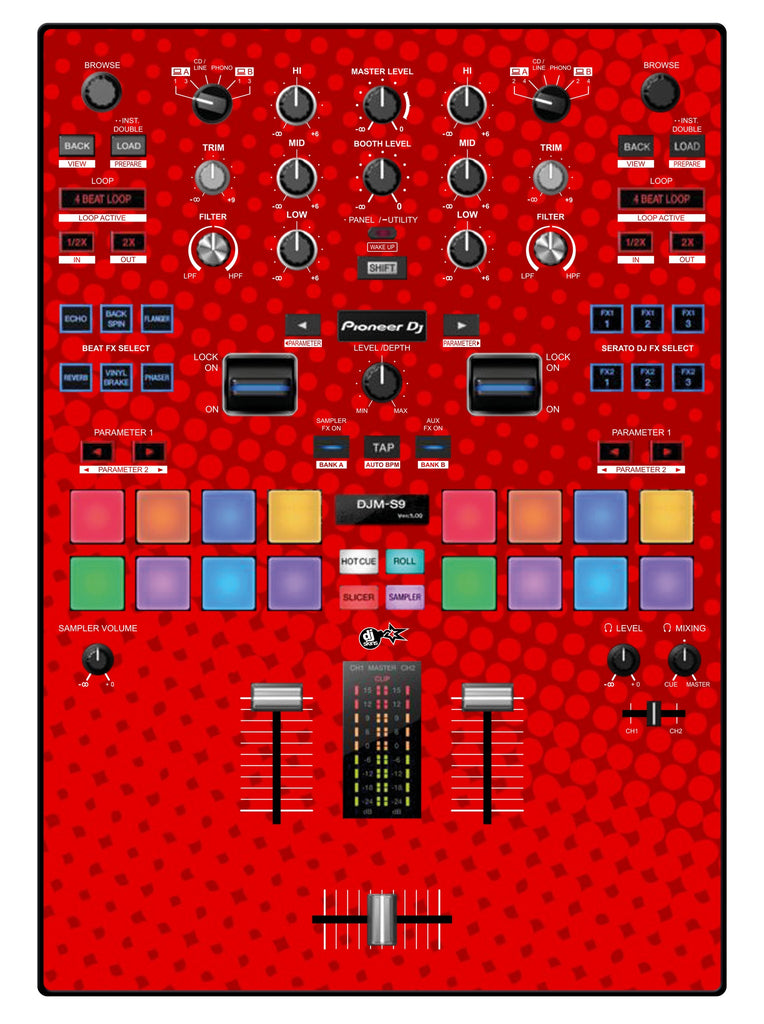 Pioneer DJ DJM S9 Skin Gradienter Red