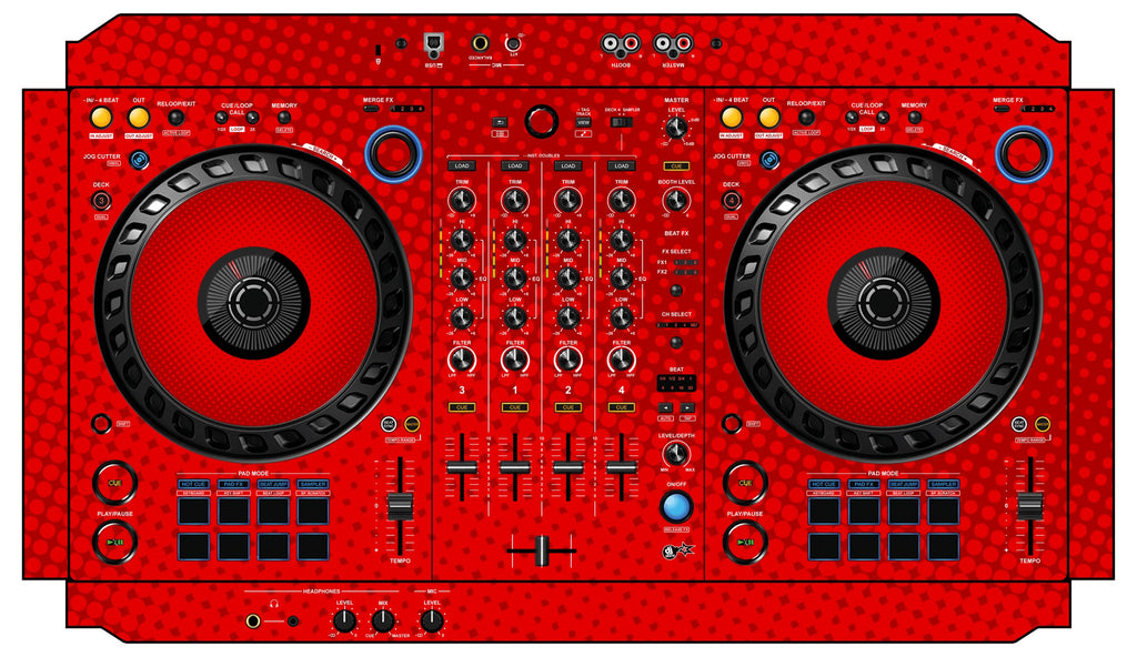 Pioneer DJ DDJ FLX6 Skin Gradienter Red