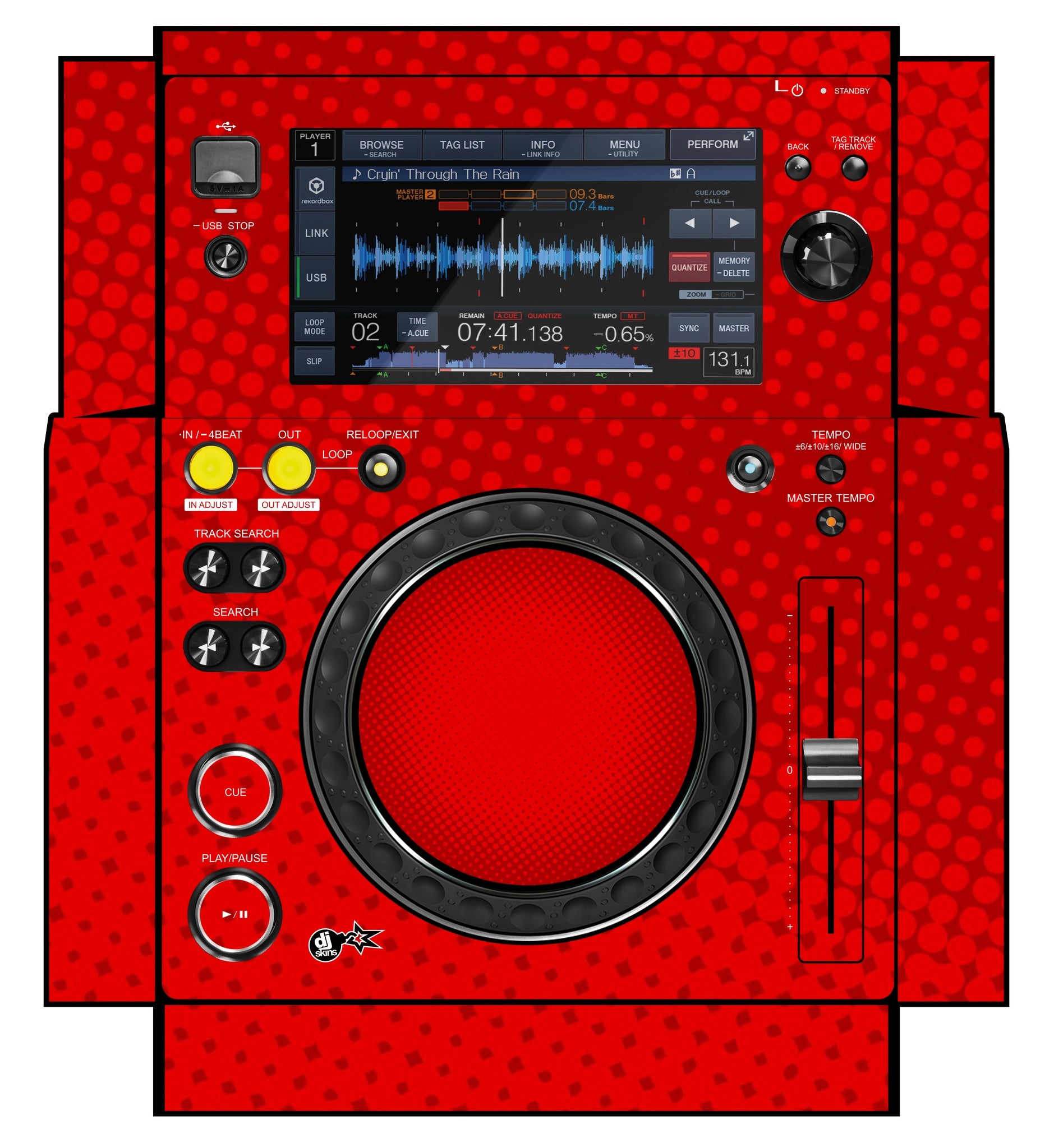 Pioneer DJ XDJ 700 Skin Gradienter Red