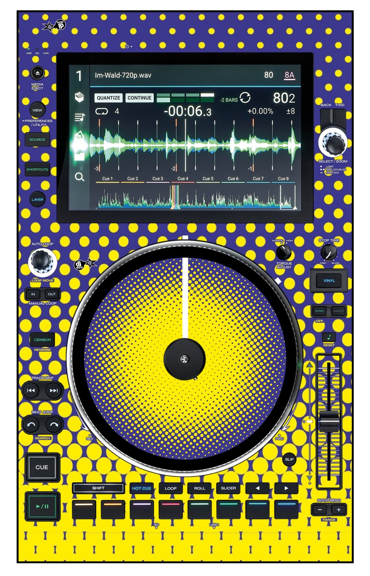 Denon DJ SC 6000 M Skin Gradienter Straight Lila / Gelb