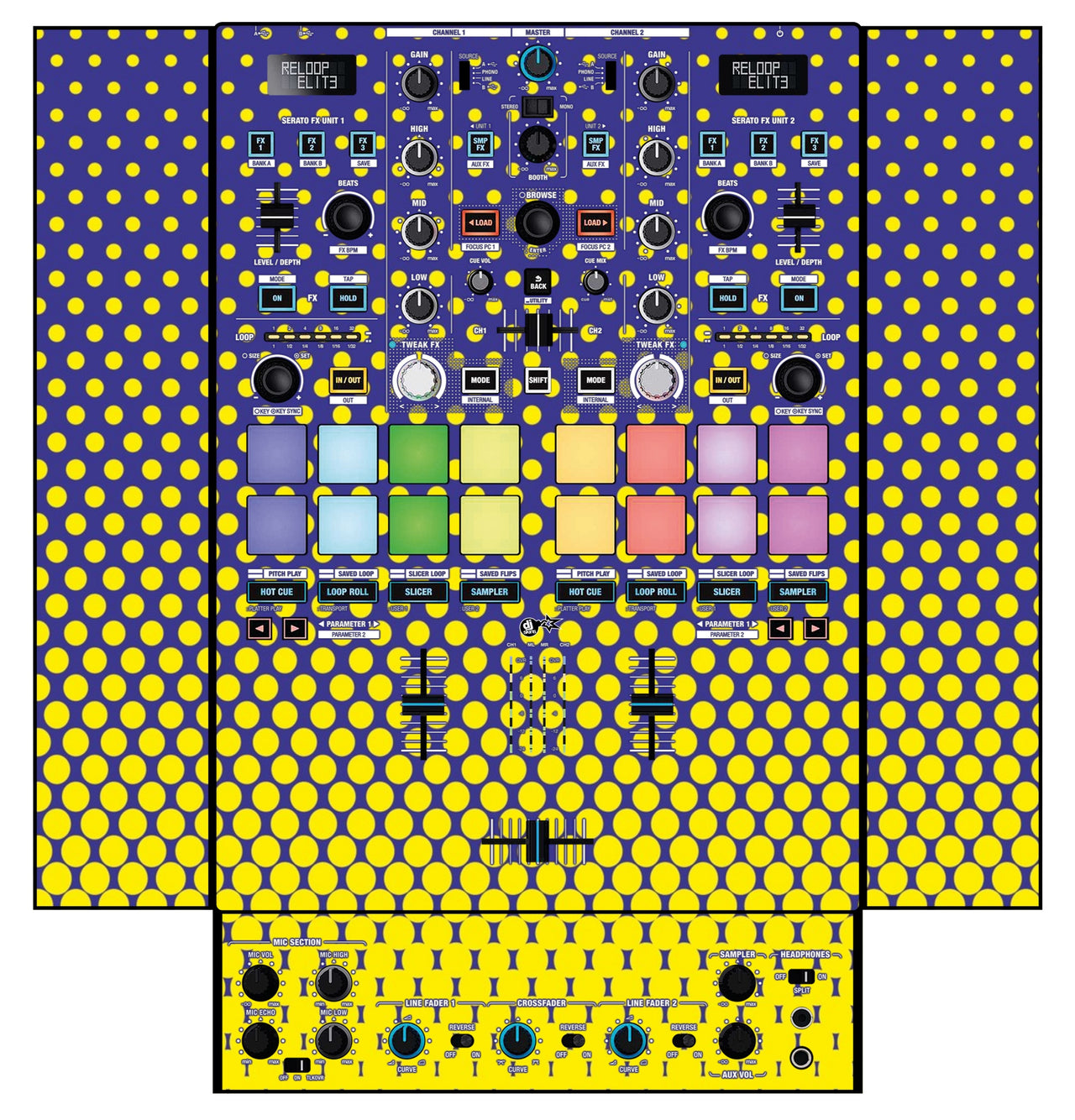 Reloop Elite Skin Gradienter Straight Lila / Gelb
