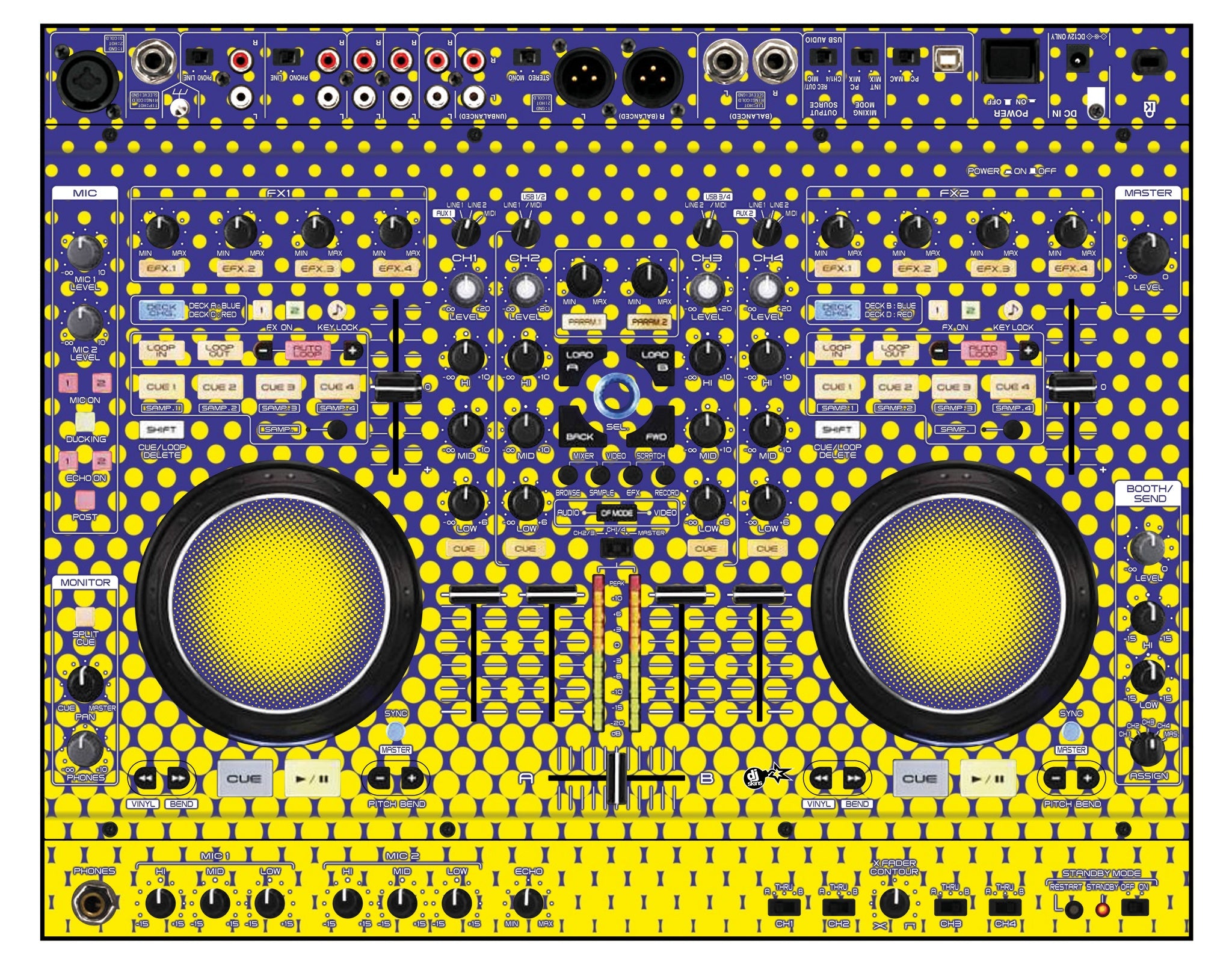 Denon DJ MC 6000 Skin Gradienter Straight Lila / Gelb