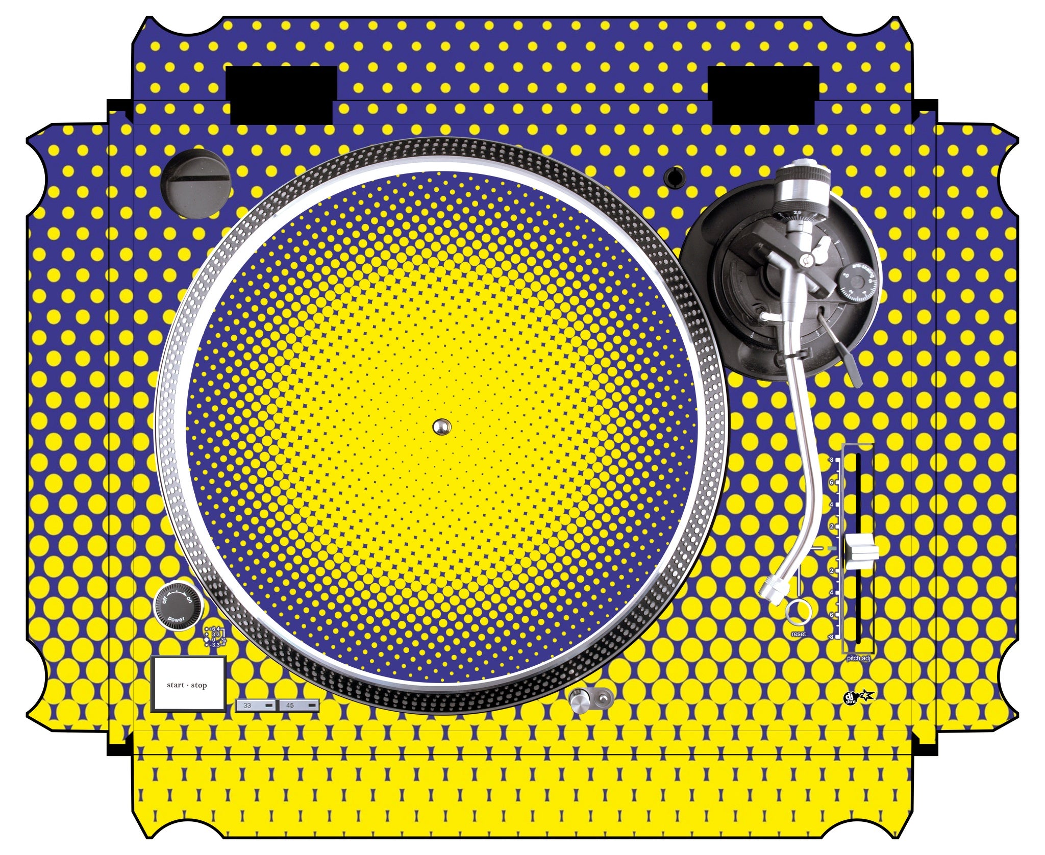 Technics 1200 / 1210 MK5 Skin Gradienter Straight Lila / Gelb