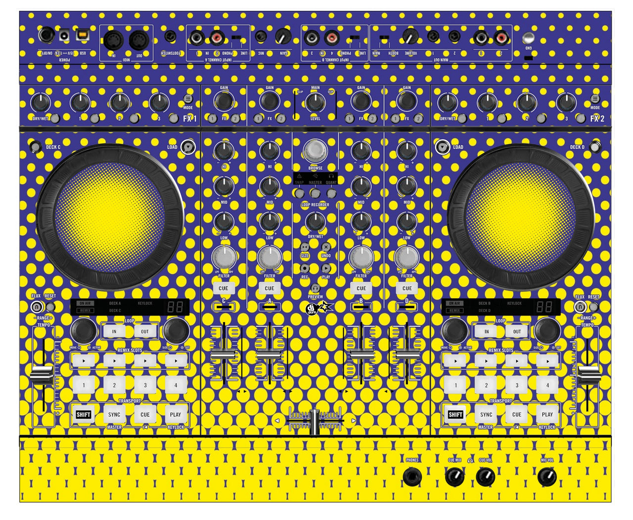 Native Instruments S4 MK2 Skin Gradienter Straight Lila / Gelb