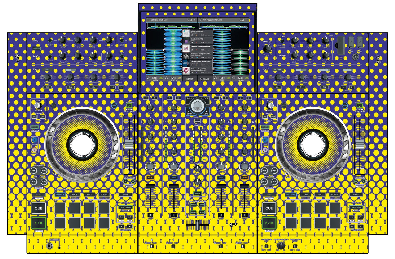 Denon DJ PRIME 4 Skin Gradienter Straight Lila / Gelb