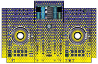 Denon DJ PRIME 4 Skin Gradienter Straight Lila / Gelb