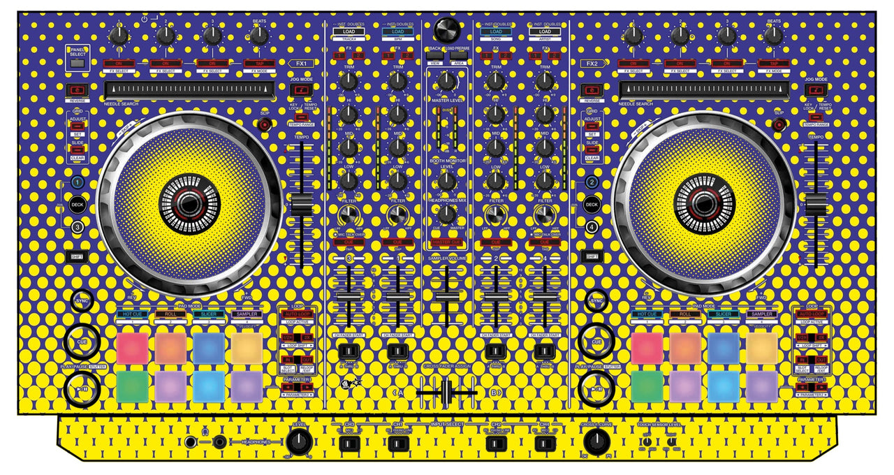 Pioneer DJ DDJ SX Skin Gradienter Straight Lila / Gelb