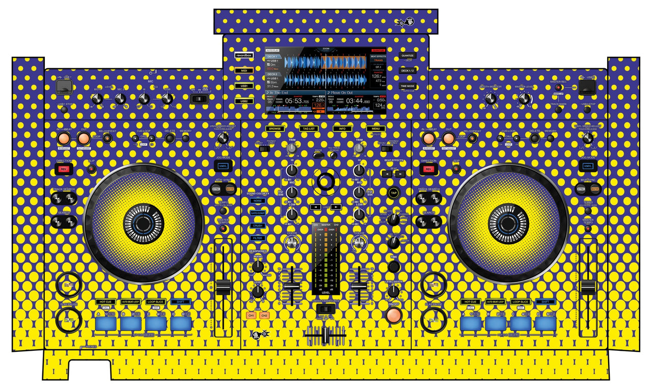 Pioneer DJ XDJ RX Skin Gradienter Straight Lila / Gelb