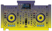 Pioneer DJ XDJ RX Skin Gradienter Straight Lila / Gelb