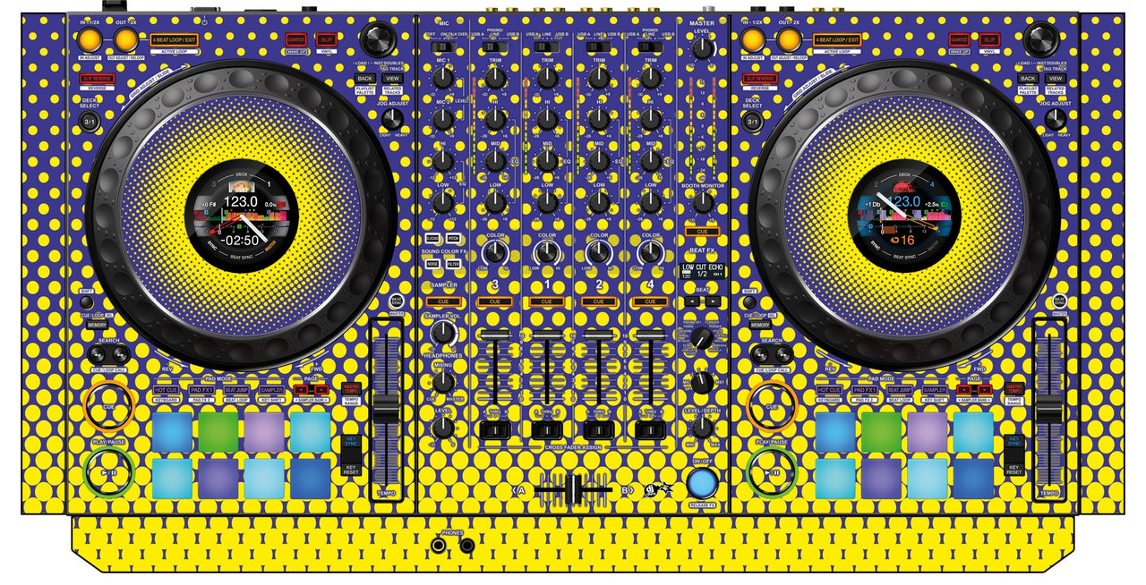 Pioneer DJ DDJ 1000 Skin Gradienter Straight Lila / Gelb
