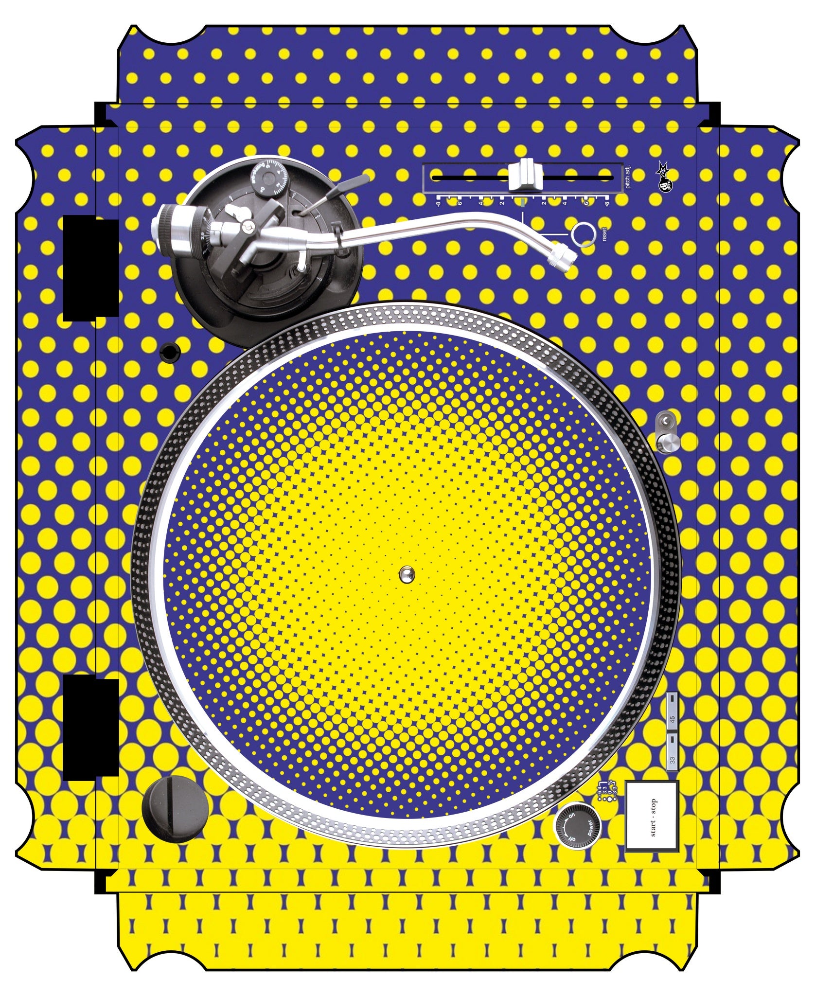 Technics 1200 / 1210 MK5 VERTICAL Skin Gradienter Straight Lila / Gelb