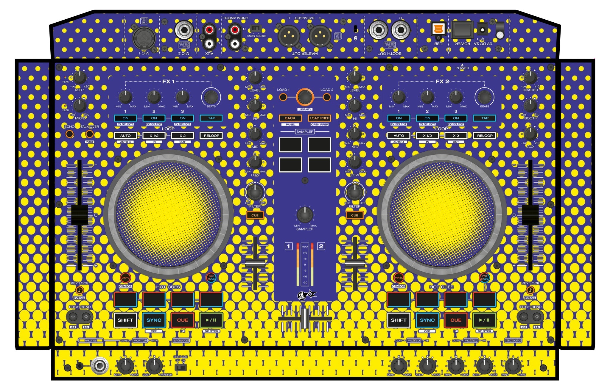 Denon DJ MC 4000 Skin Gradienter Straight Lila / Gelb