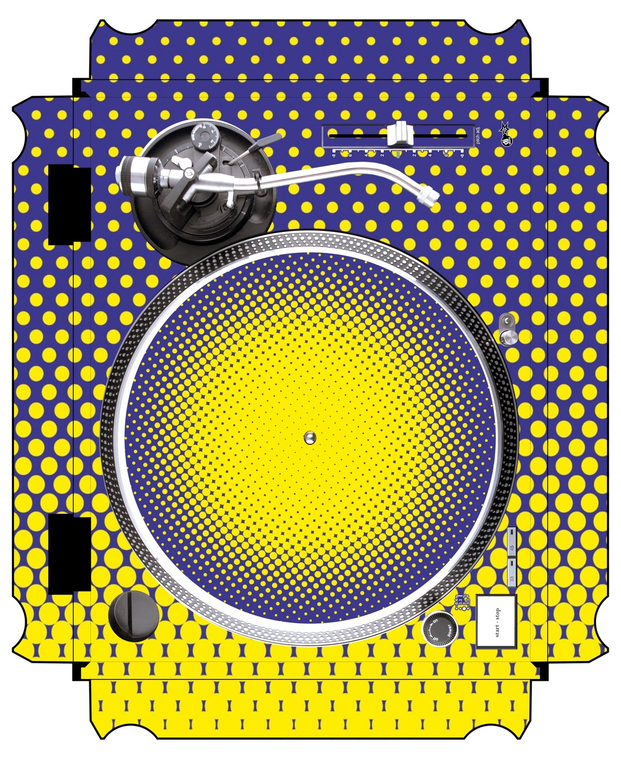 Technics 1200 / 1210 MK2 VERTICAL Skin Gradienter Straight Lila / Gelb