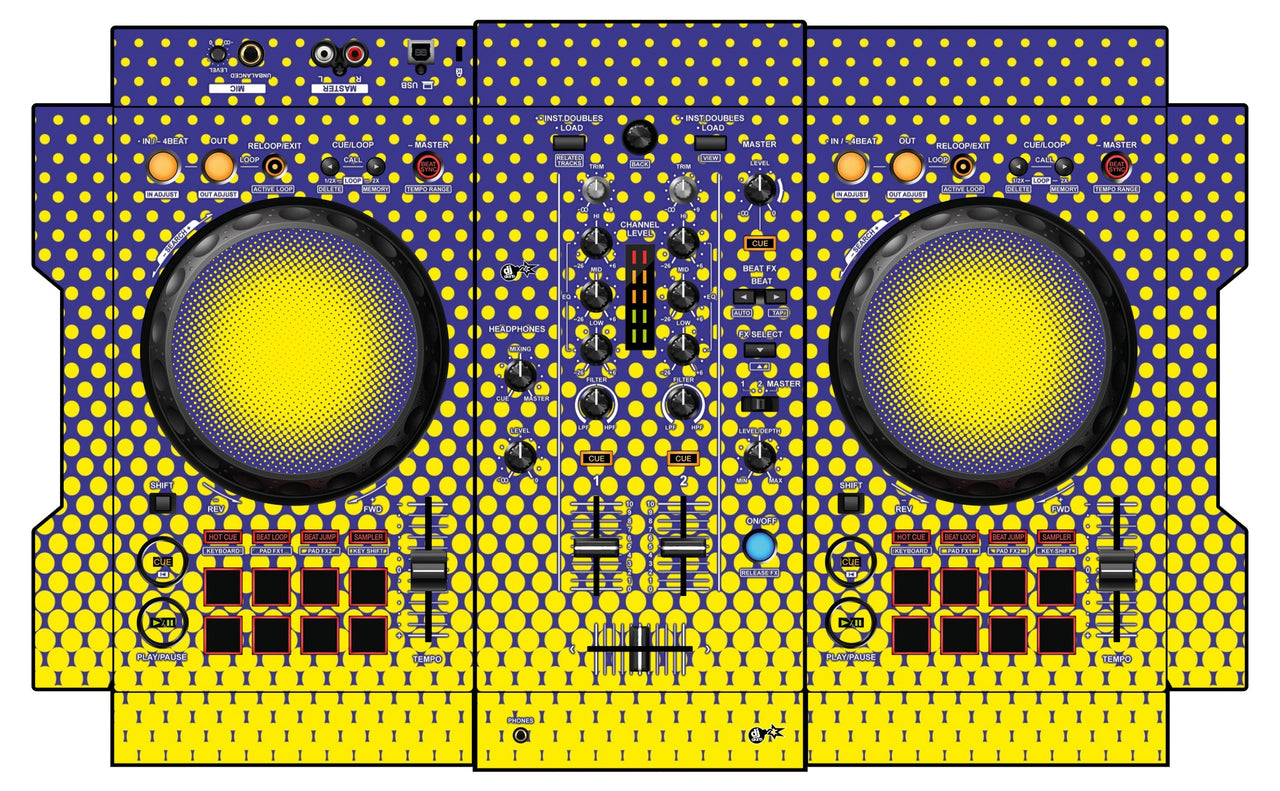 Pioneer DJ DDJ 400 Skin Gradienter Straight Lila / Gelb