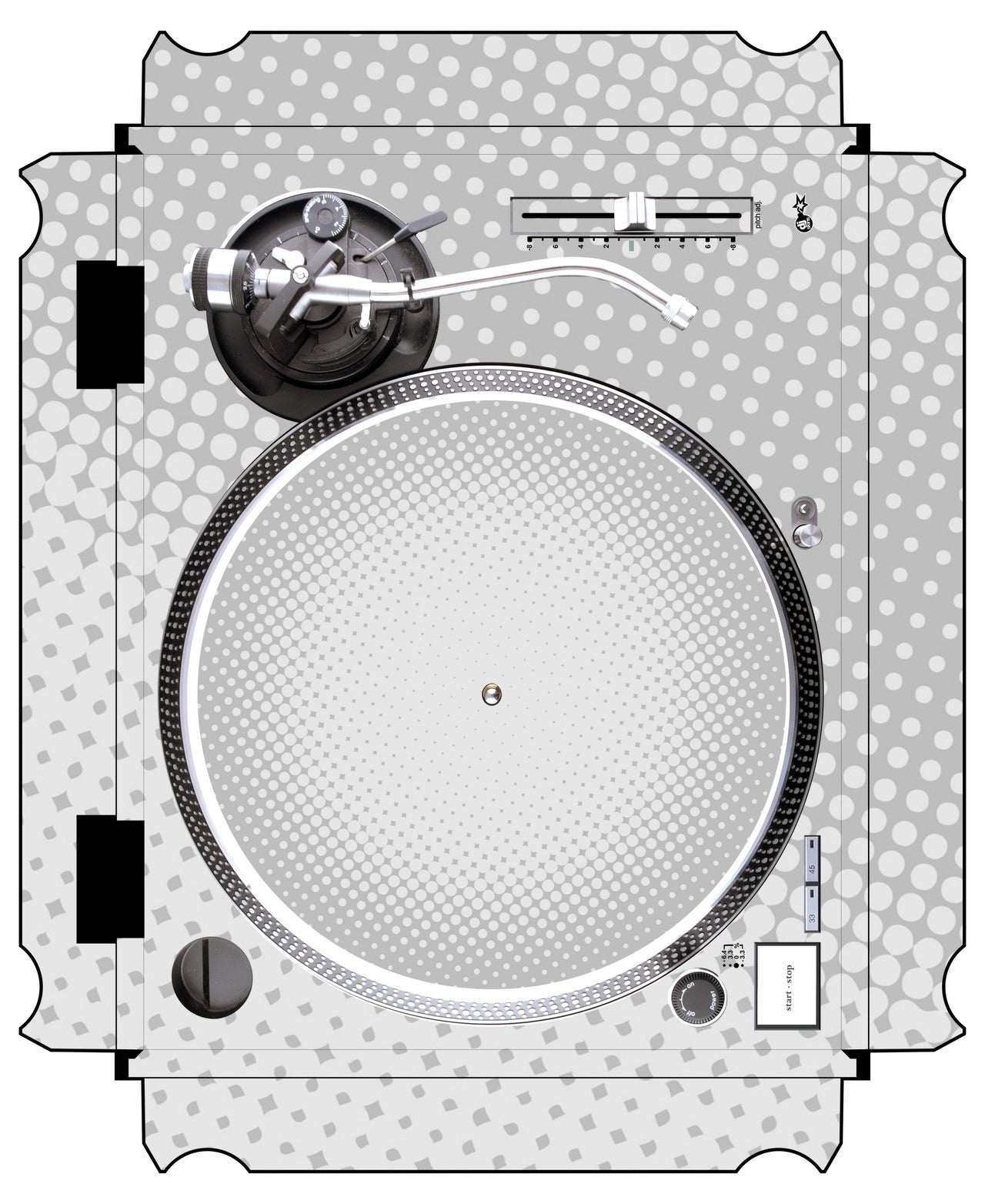 Technics 1200 / 1210 MK2 VERTICAL Skin Gradienter White