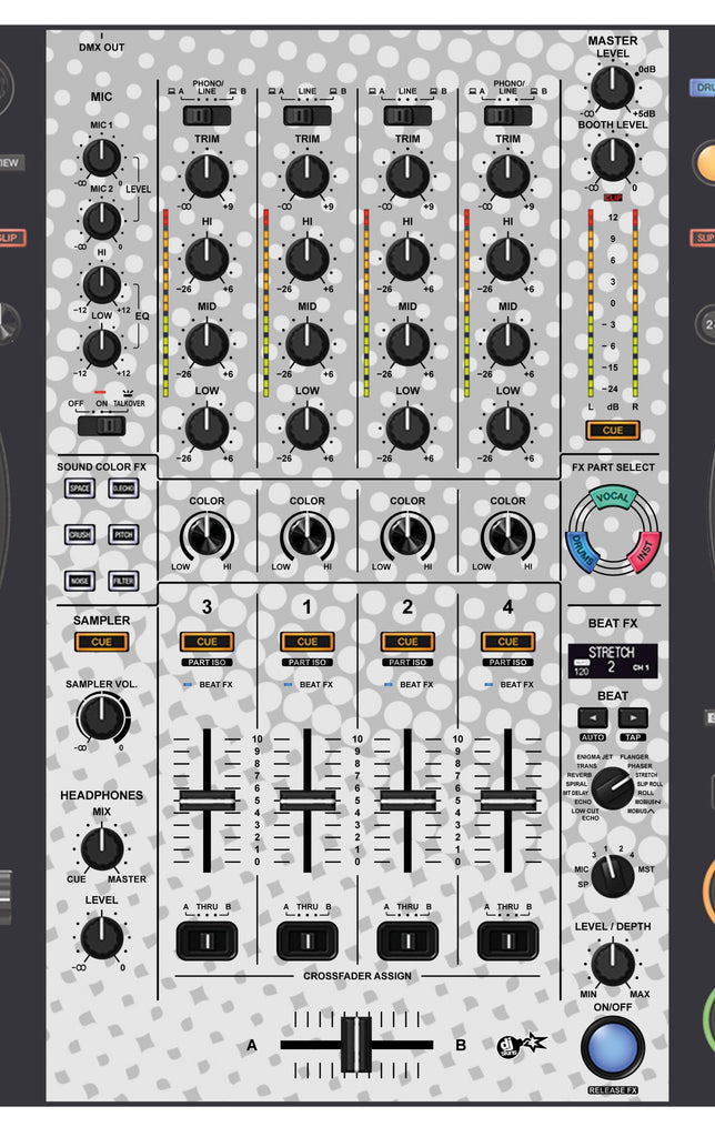 Pioneer DJ DDJ FLX10 MIXER Skin Gradienter White