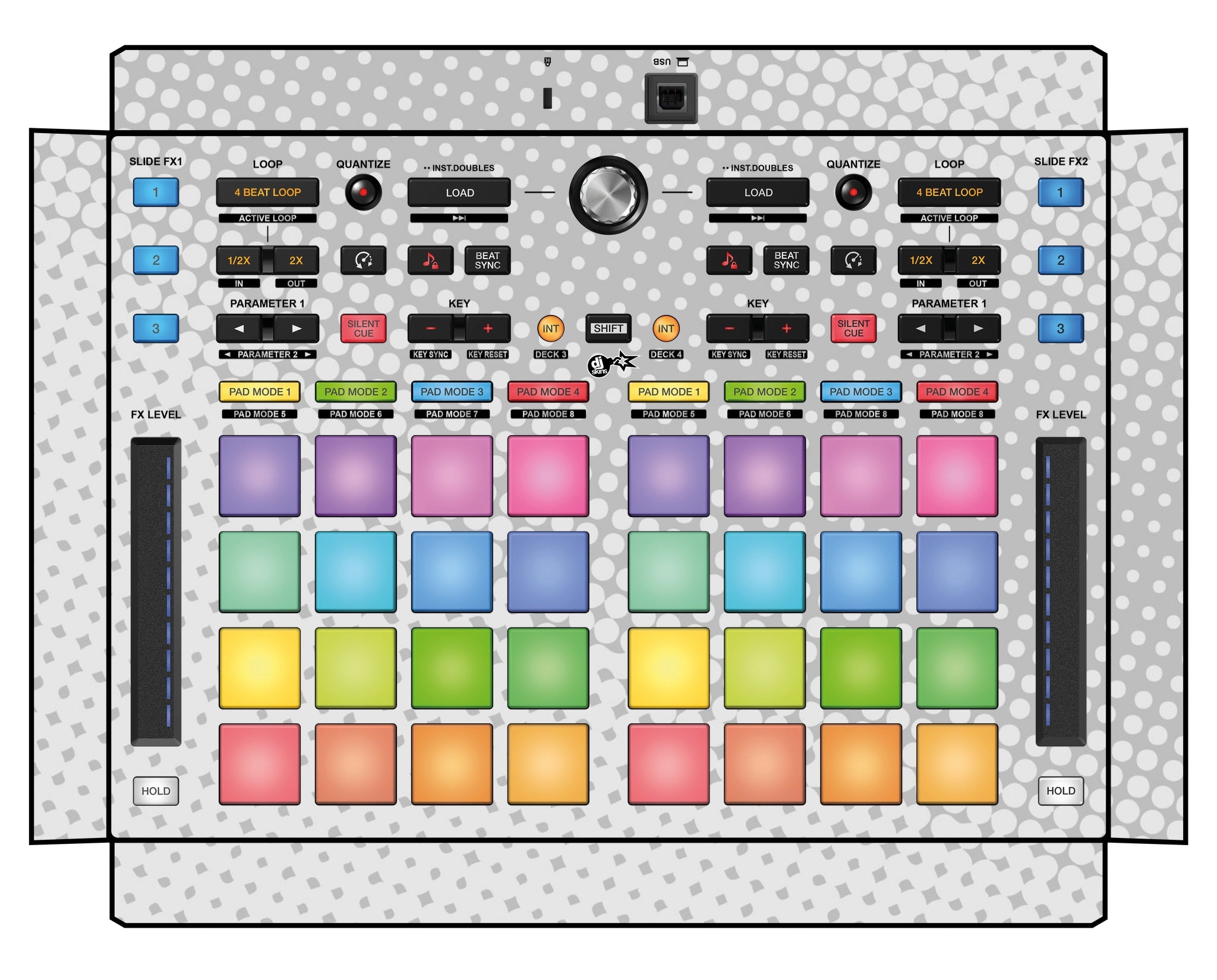 Pioneer DJ DDJ XP 2 Skin Gradienter White