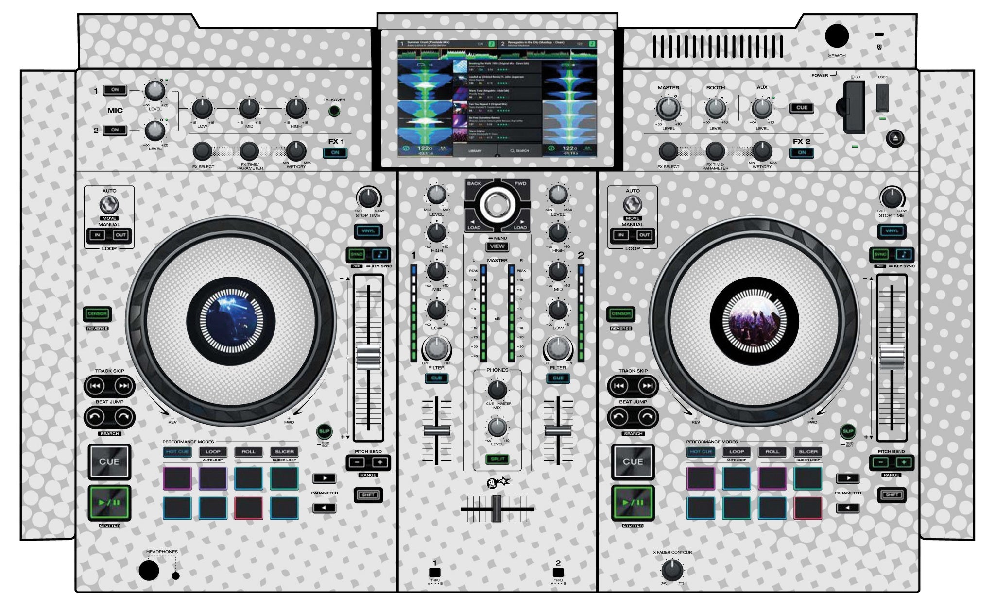 Denon DJ PRIME 2 Skin Gradienter White