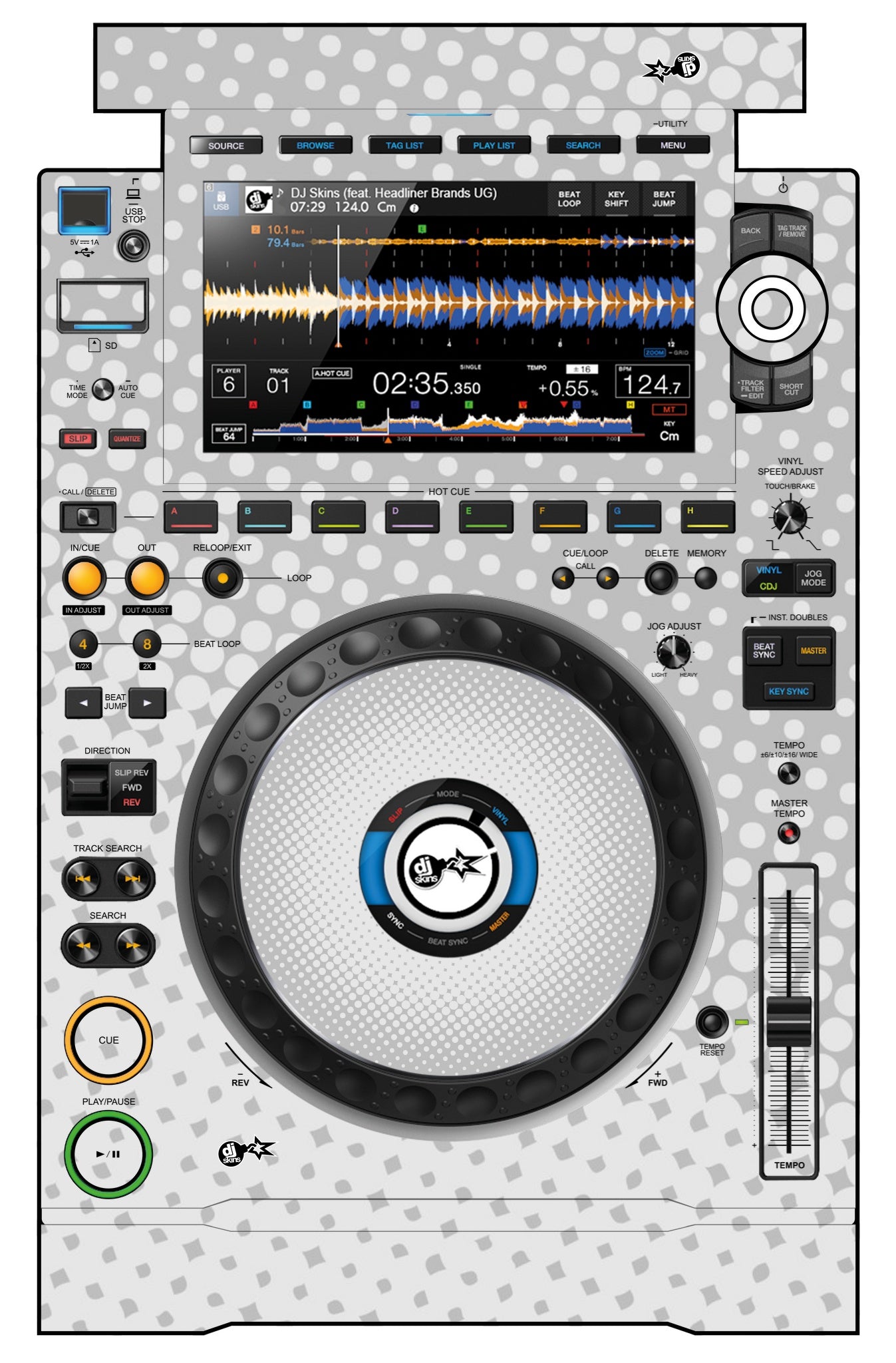 Pioneer DJ CDJ 3000 Skin Gradienter White