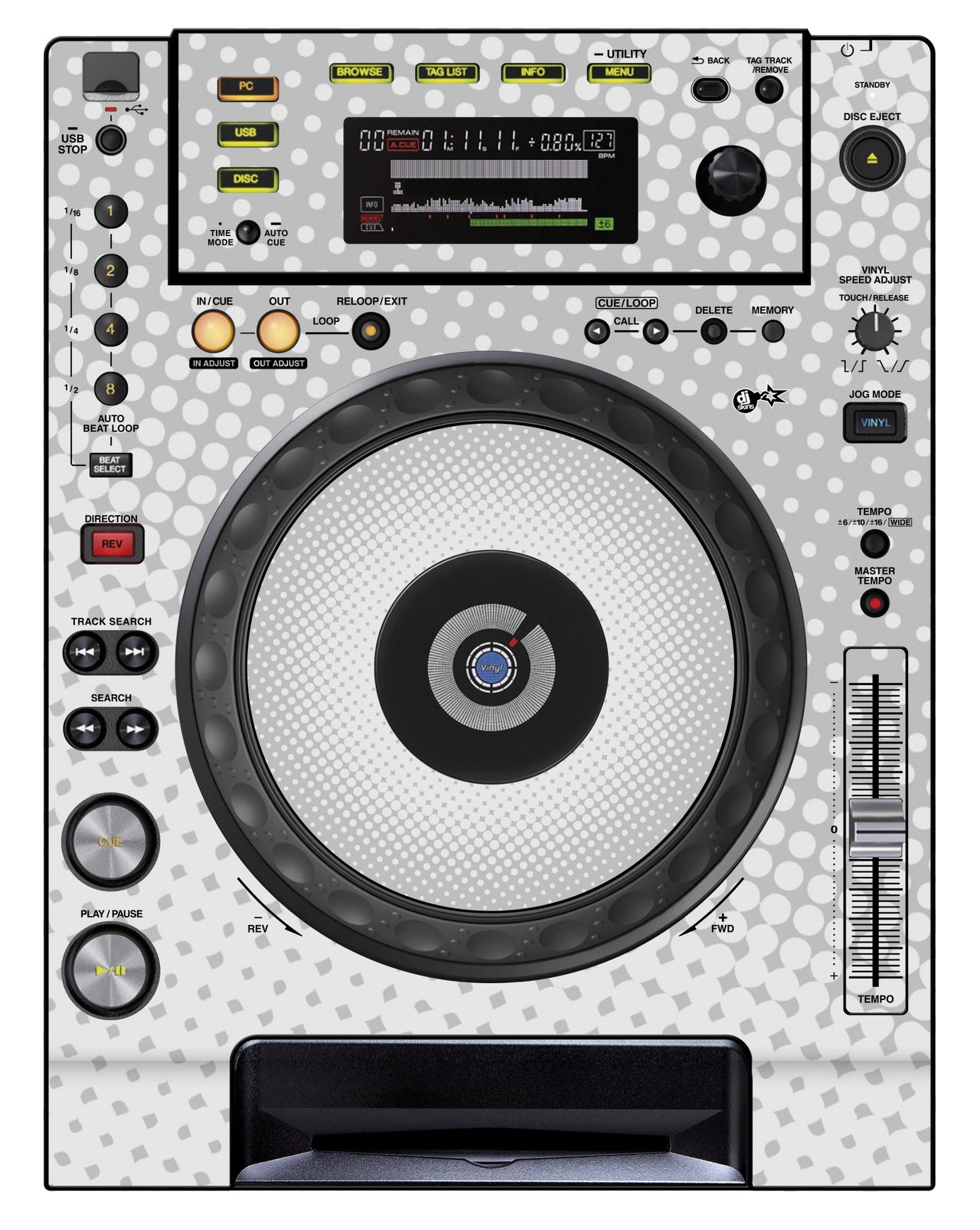 Pioneer DJ CDJ 850 Skin Gradienter White