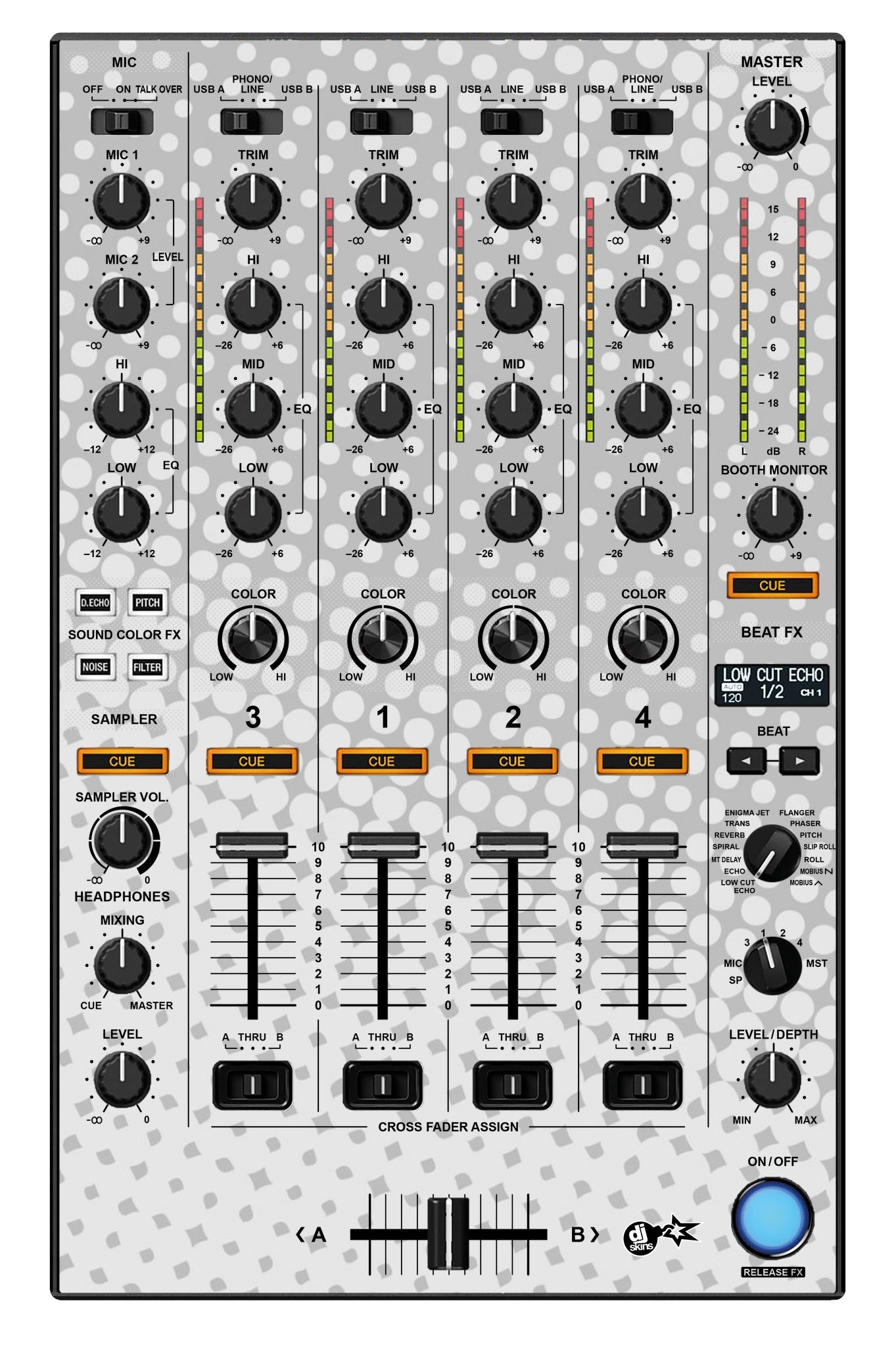 Pioneer DJ DDJ 1000 MIXER Skin Gradienter White