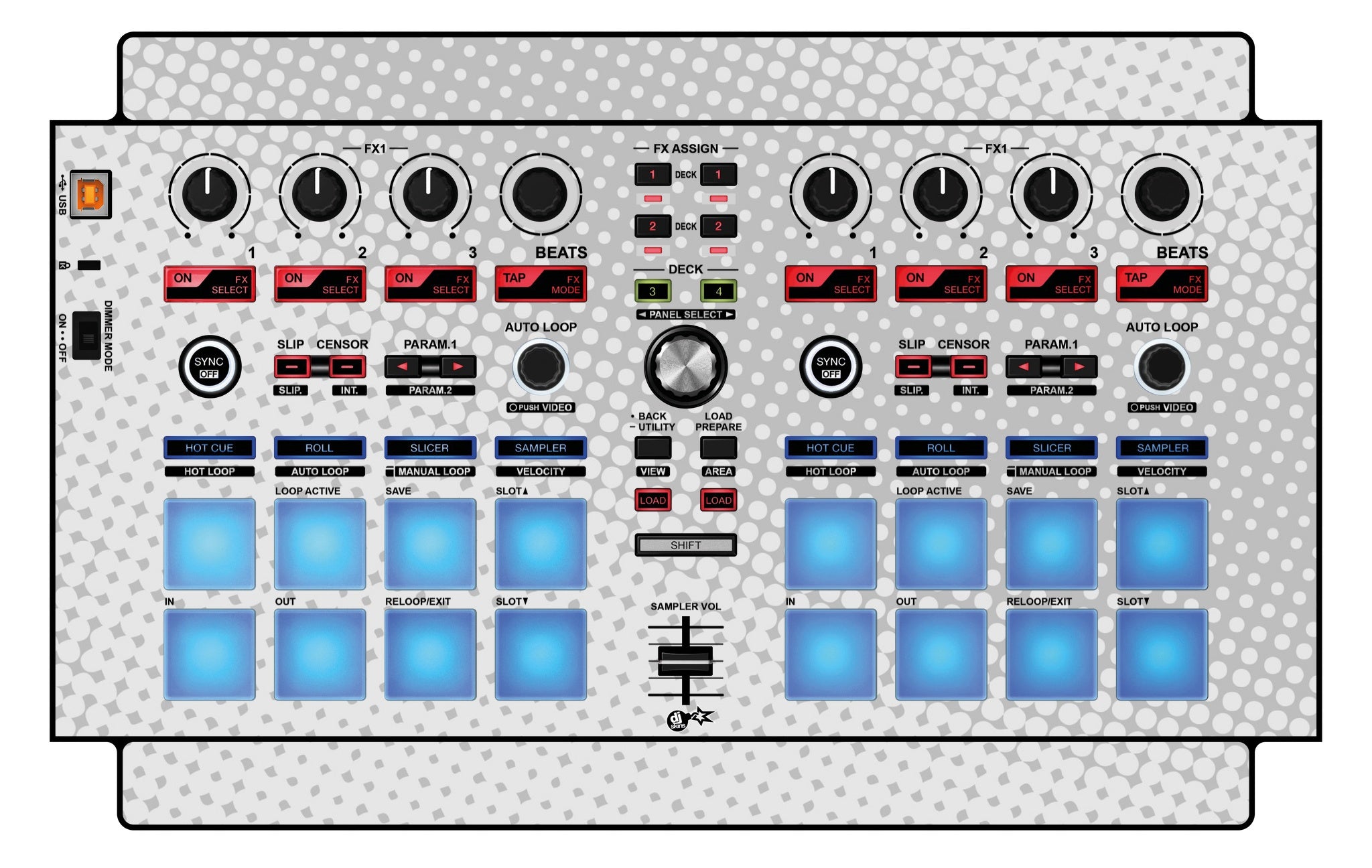 Pioneer DJ DDJ SP 1 Skin Gradienter White