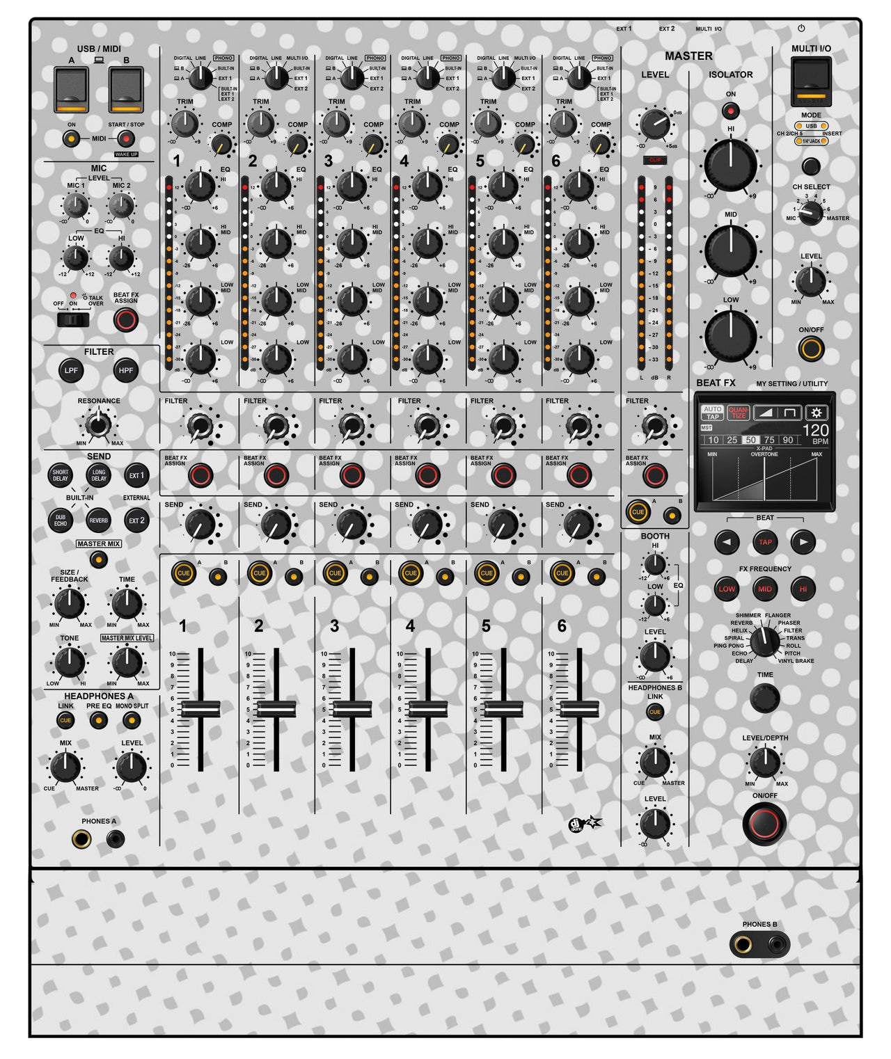 Pioneer DJ DJM V10 LF Skin Gradienter White